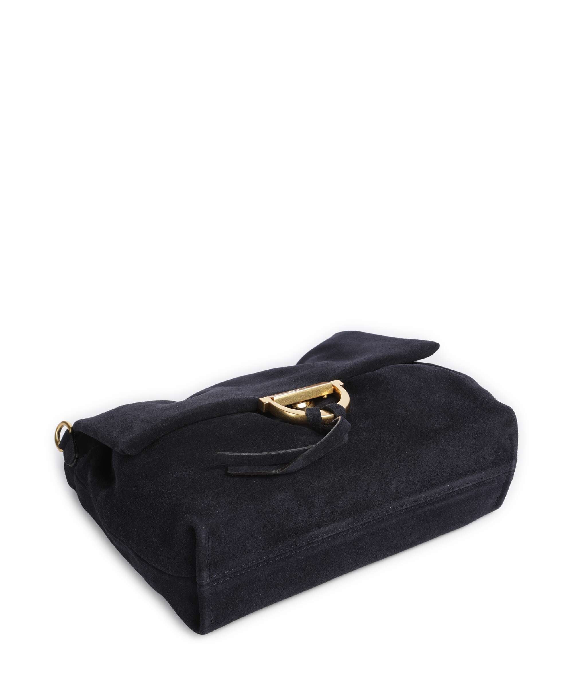Abro Suede Temi Medium Shoulder bag navy
