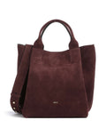 Abro Suede Essential Medium Handbag burgundy