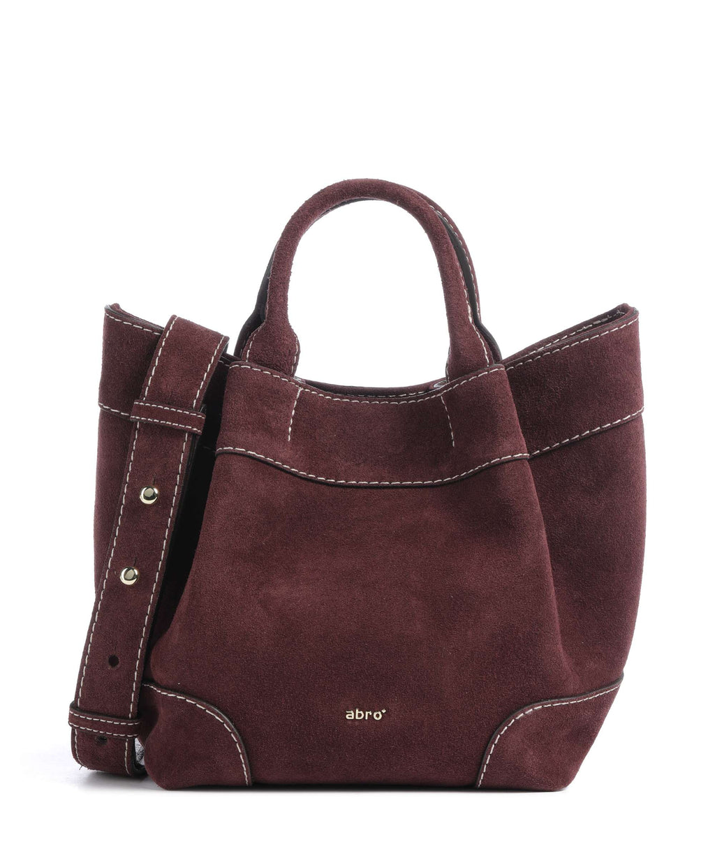 Abro Suede Essential Small Handbag burgundy
