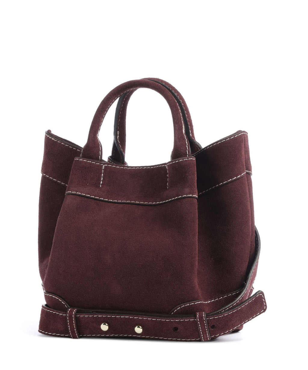 Abro Suede Essential Small Handbag burgundy