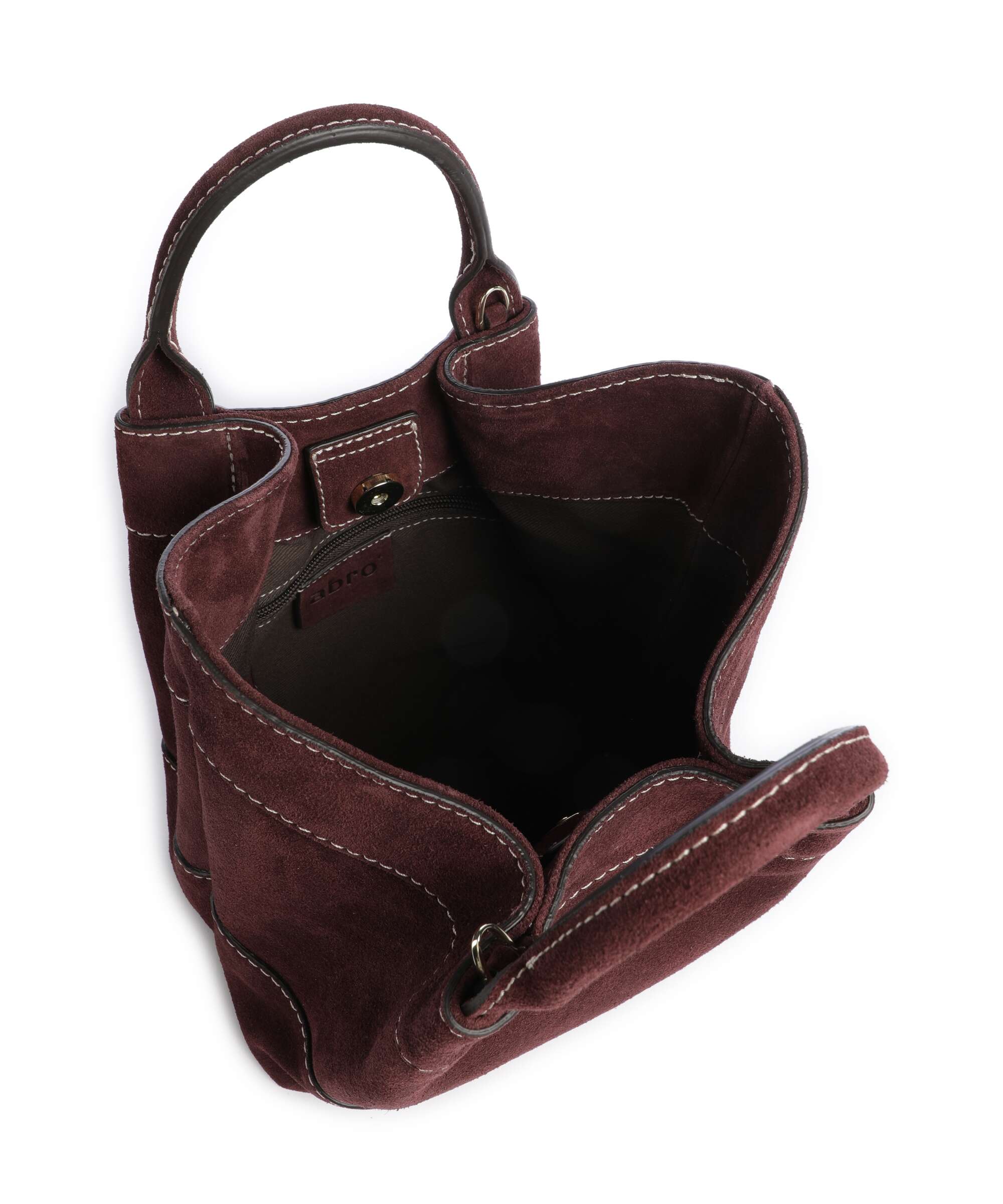Abro Suede Essential Small Handbag burgundy