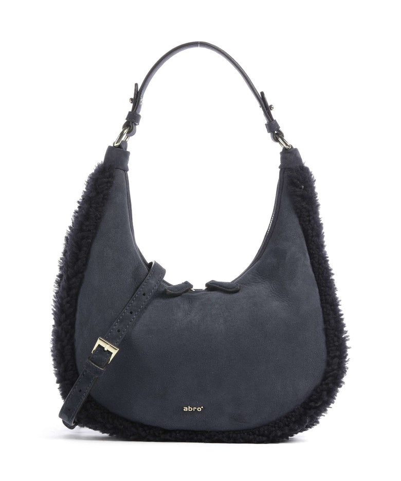 Abro Shearling Nana Mini Hobo bag navy