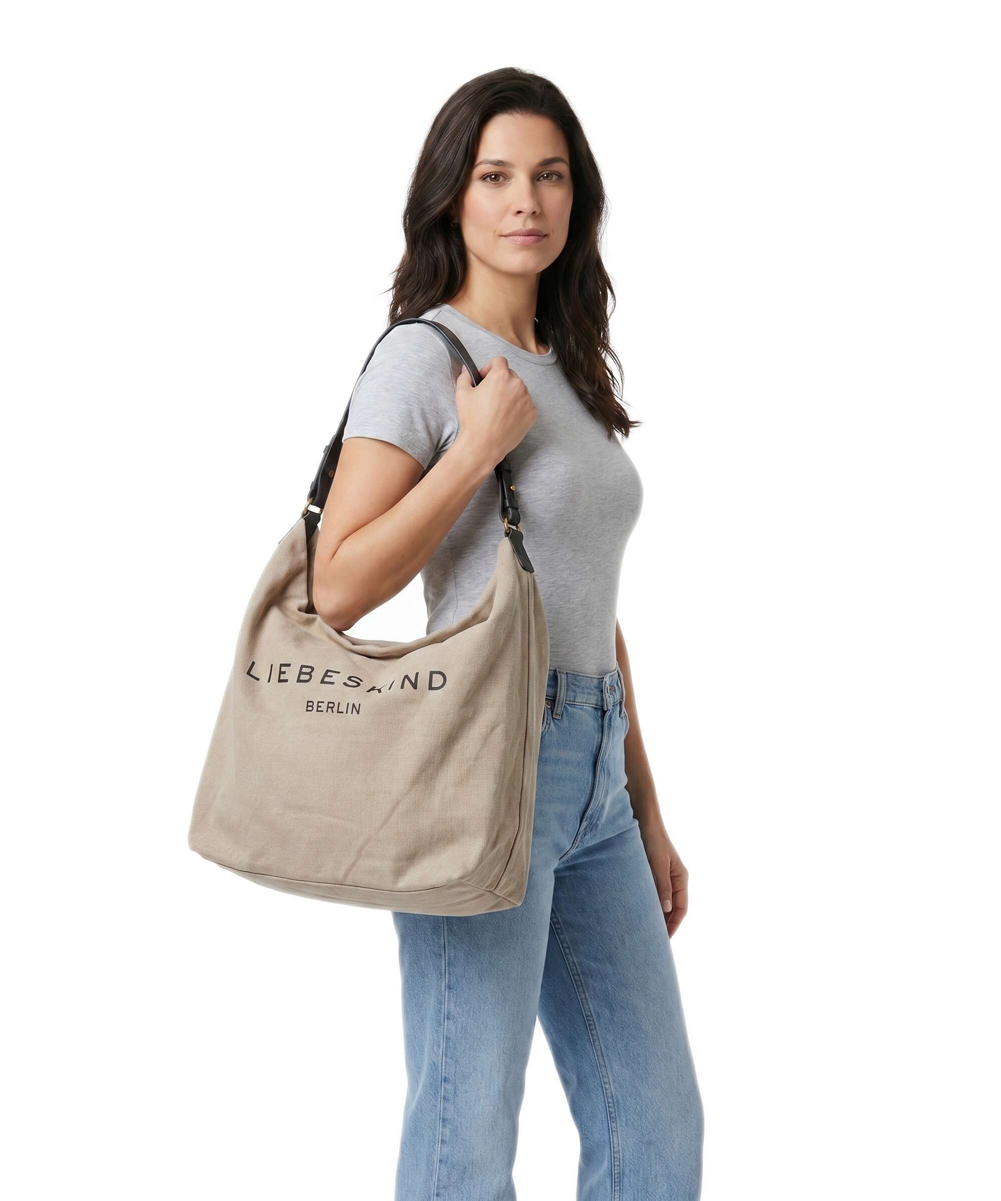 Liebeskind Clea Denim Hobo bag beige