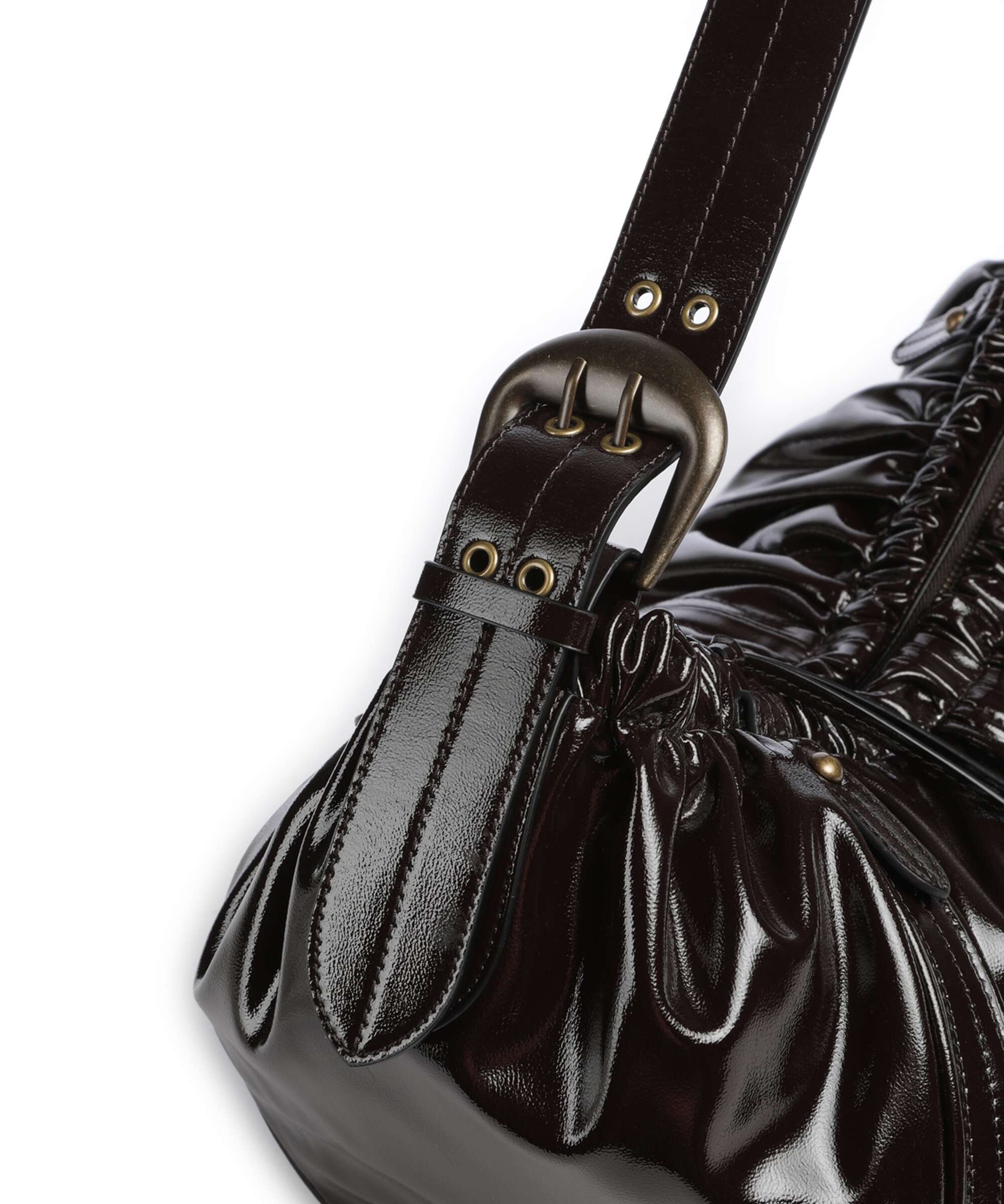 Liebeskind Faye Shiny L Hobo bag deep soil