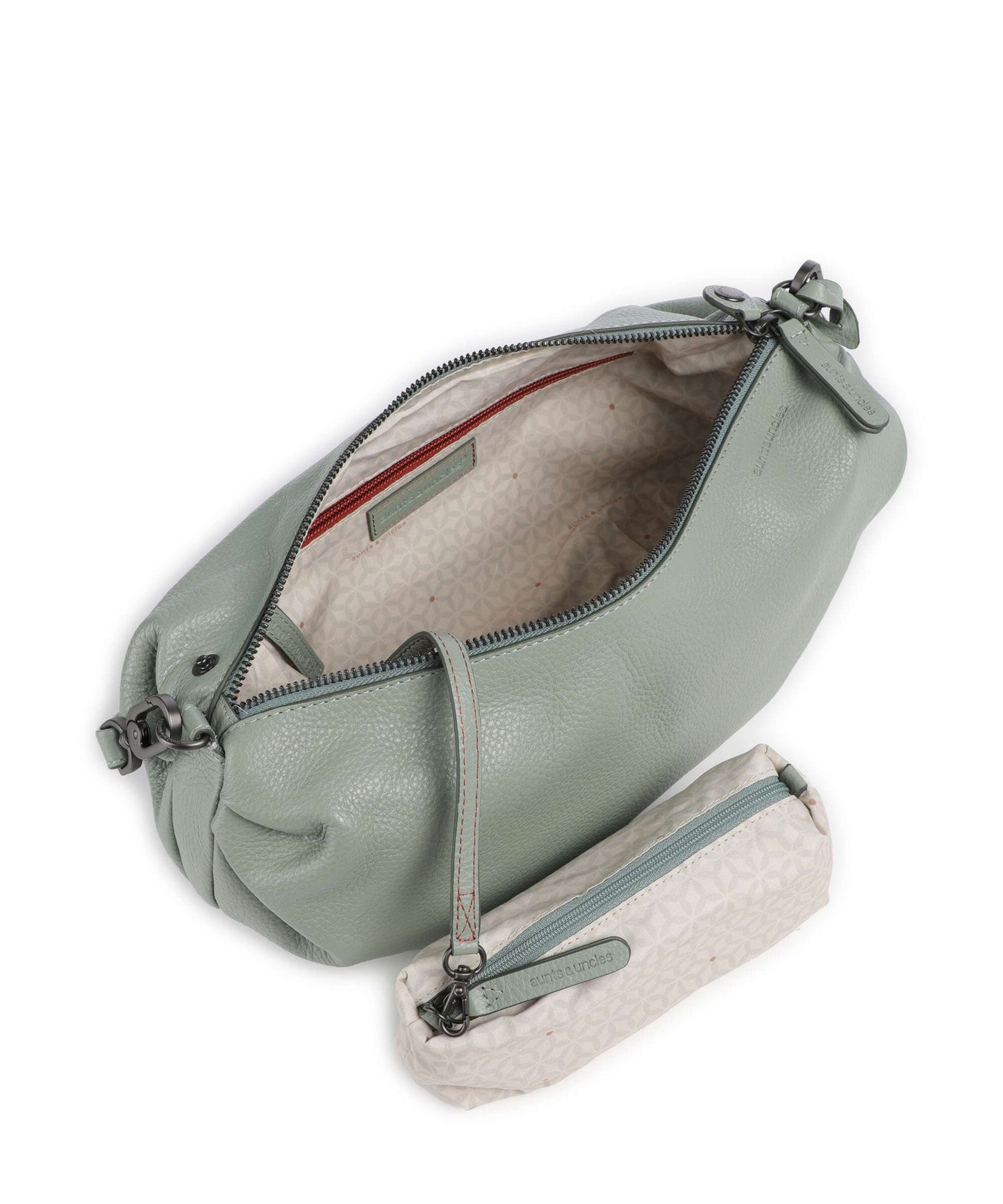Aunts & Uncles Philocalists Sparkle Hobo bag sage green