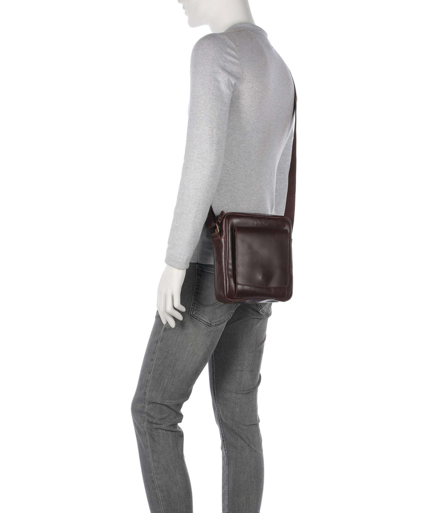 Buckle & Seam Crazy Horse Collector Crossbody bag brown