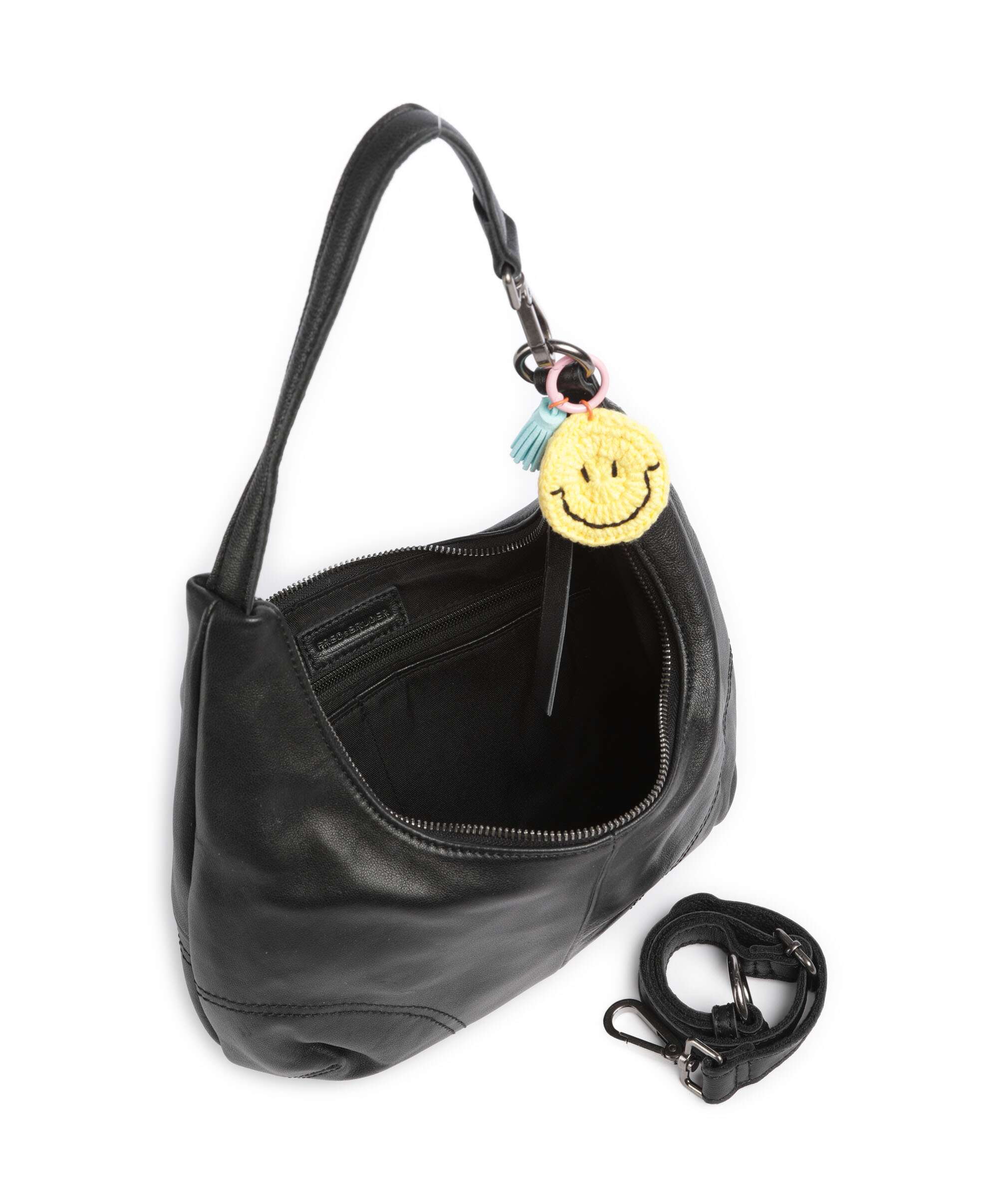 FredsBruder Take A Smile Midi Hobo bag black