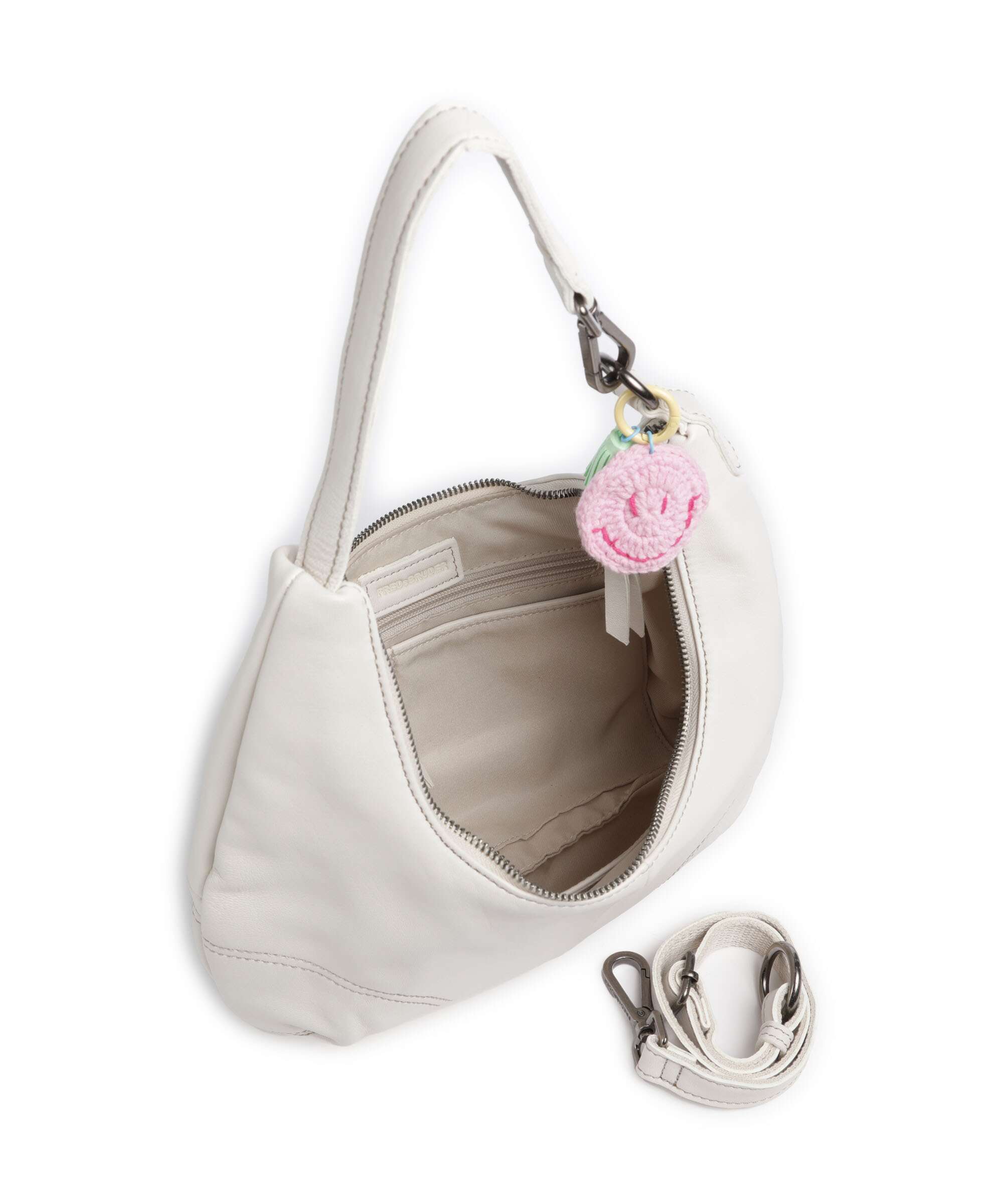 FredsBruder Take A Smile Midi Hobo bag marshmallow