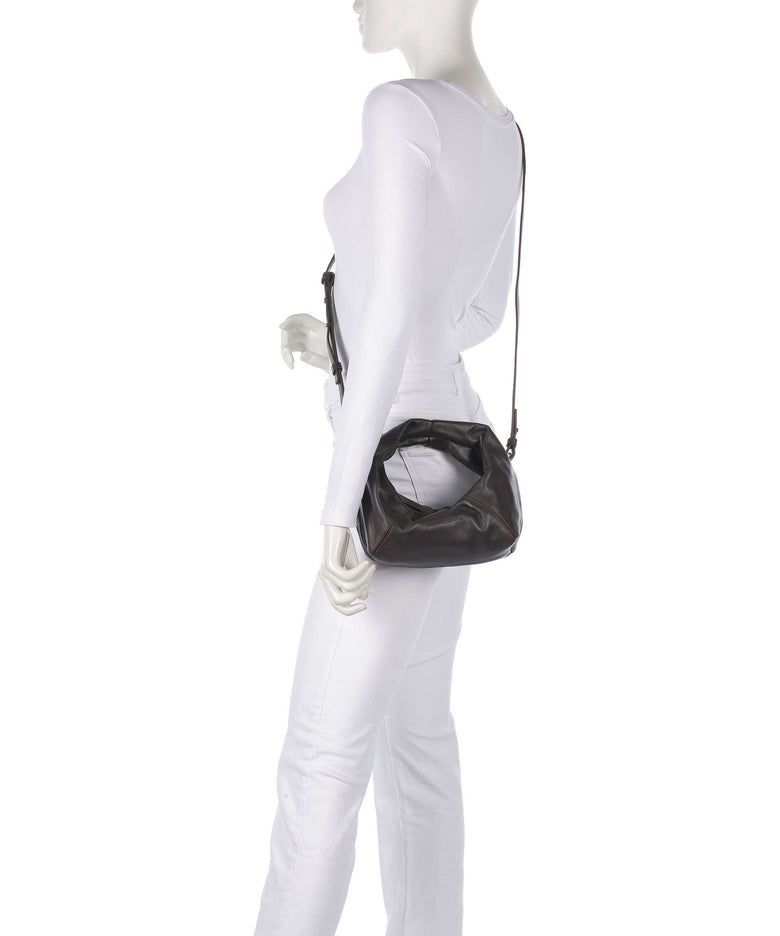 Les Visionnaires Greta Icon Cinkle Silky Handbag chocolate brown