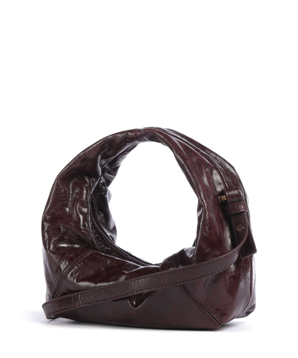 Les Visionnaires Greta Icon Crikle Mini Handbag bordeaux red