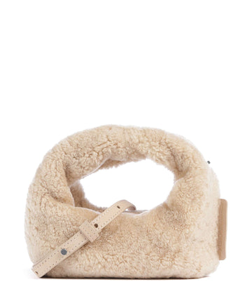 Les Visionnaires Greta Teddy Micro Taška cez rameno milky beige