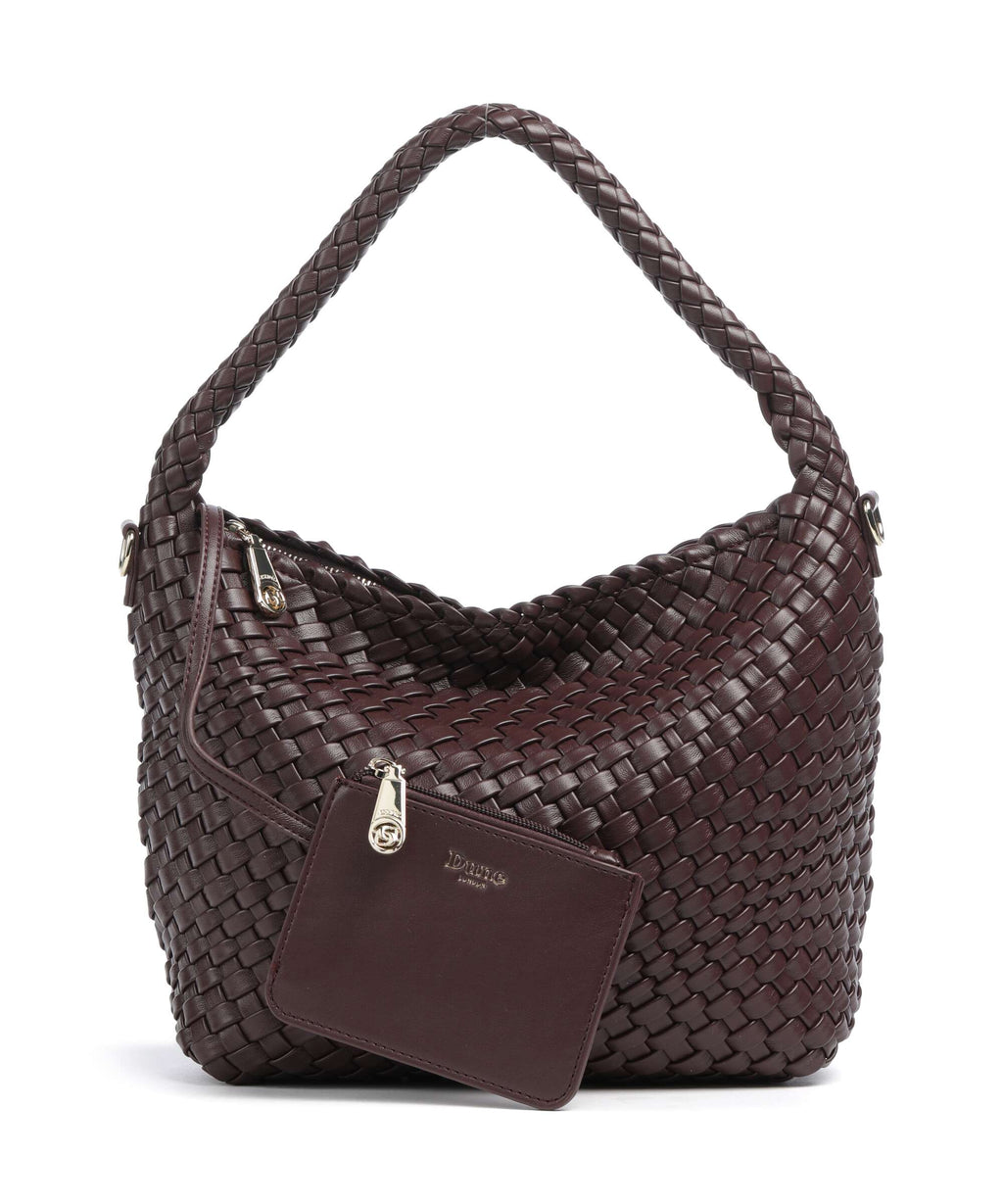 Dune London Deliberate M Bucket bag burgundy