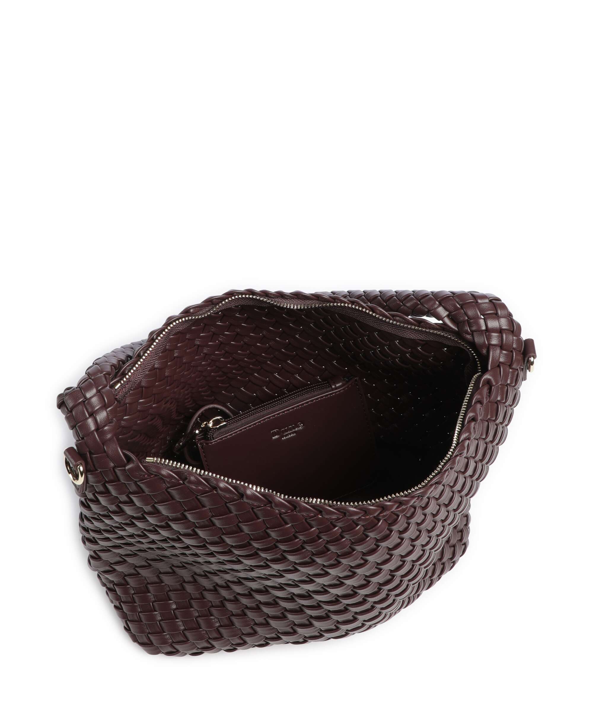 Dune London Deliberate M Bucket bag burgundy