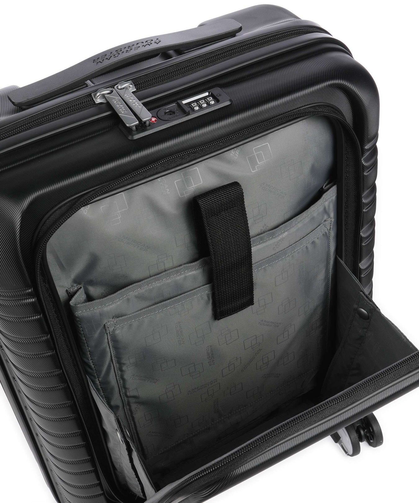 American Tourister Flashline Spinner (4 wheels) shadow black