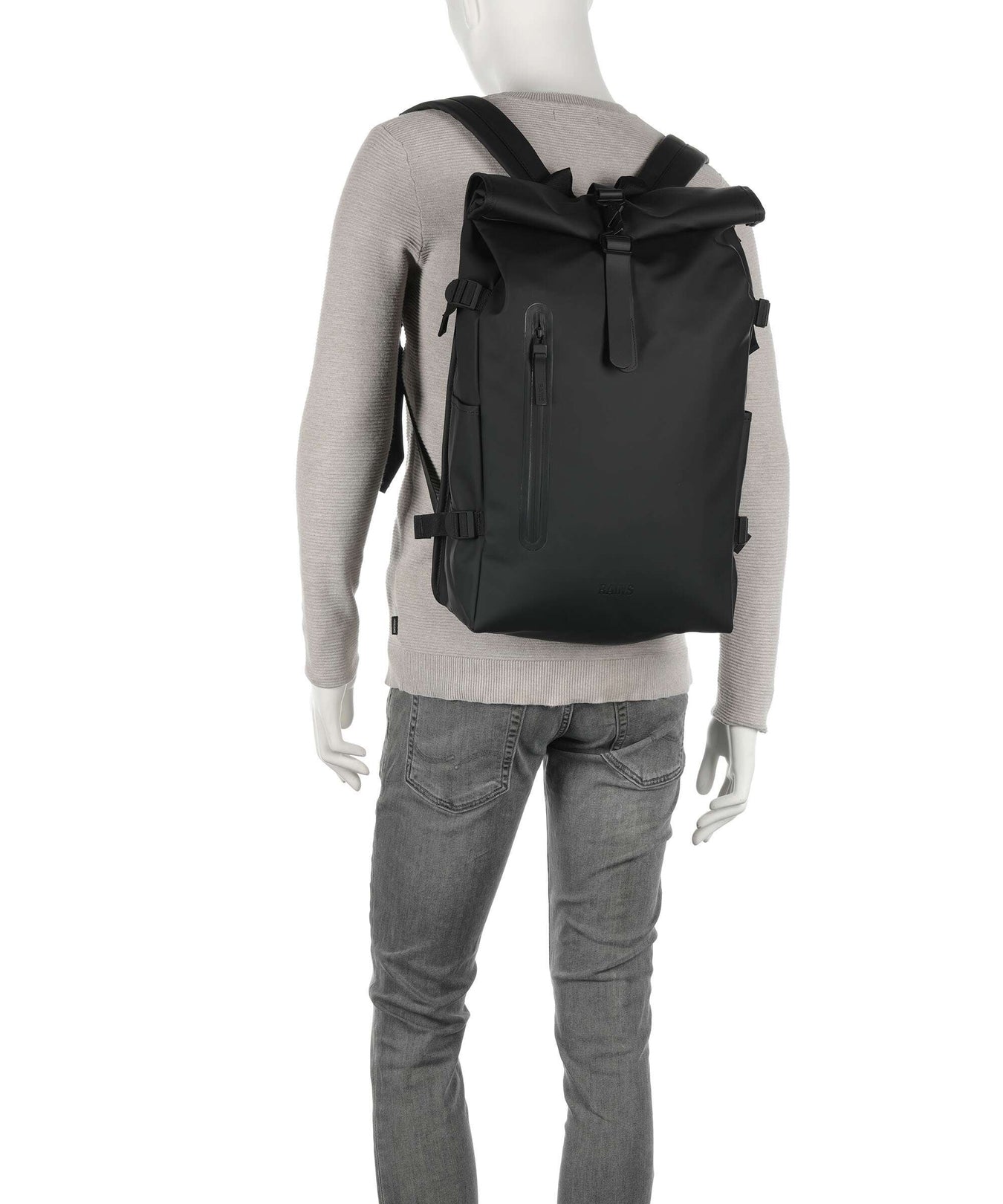 Rains Large Rolltop backpack black