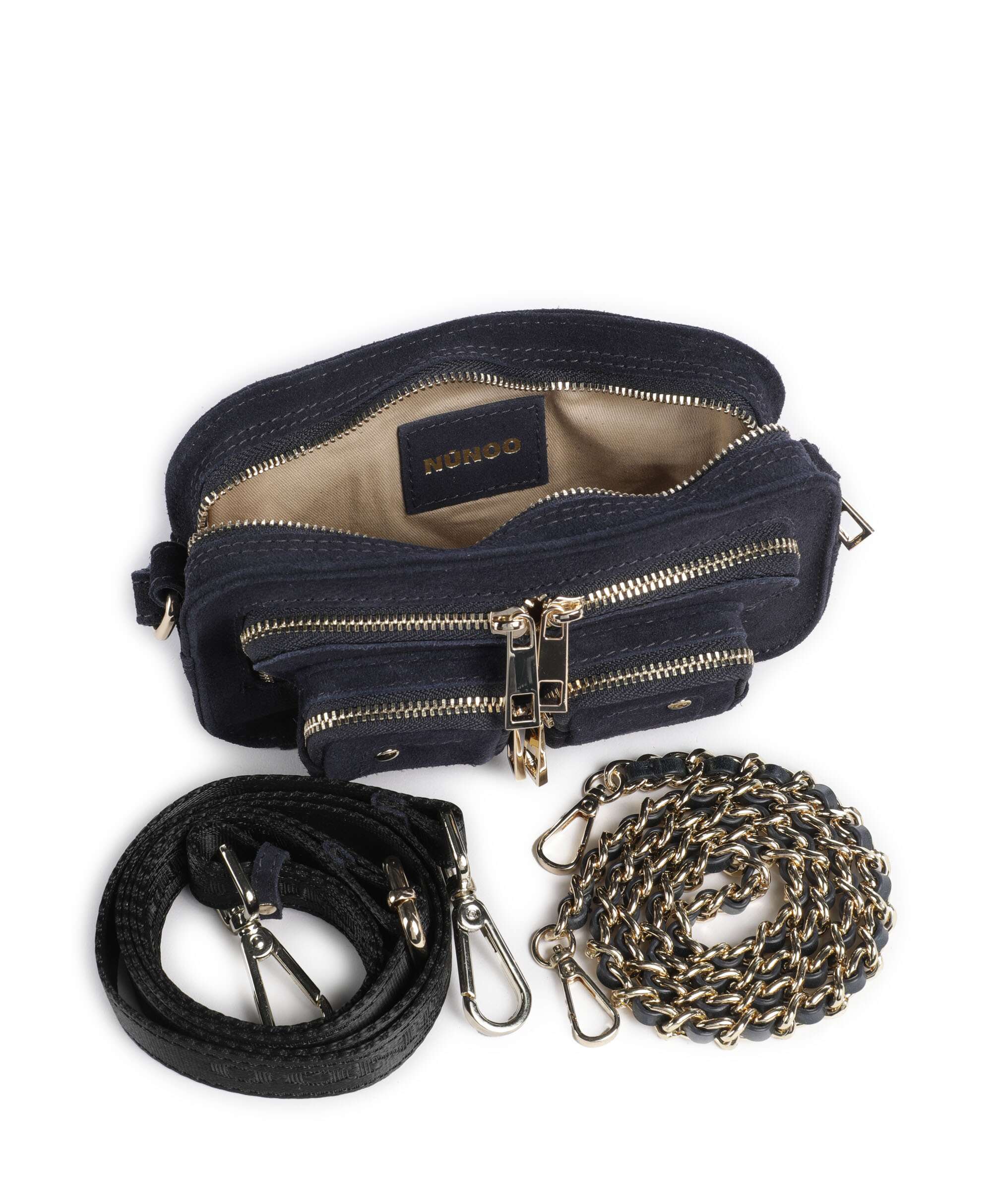 Núnoo Suede Helena Crossbody bag navy
