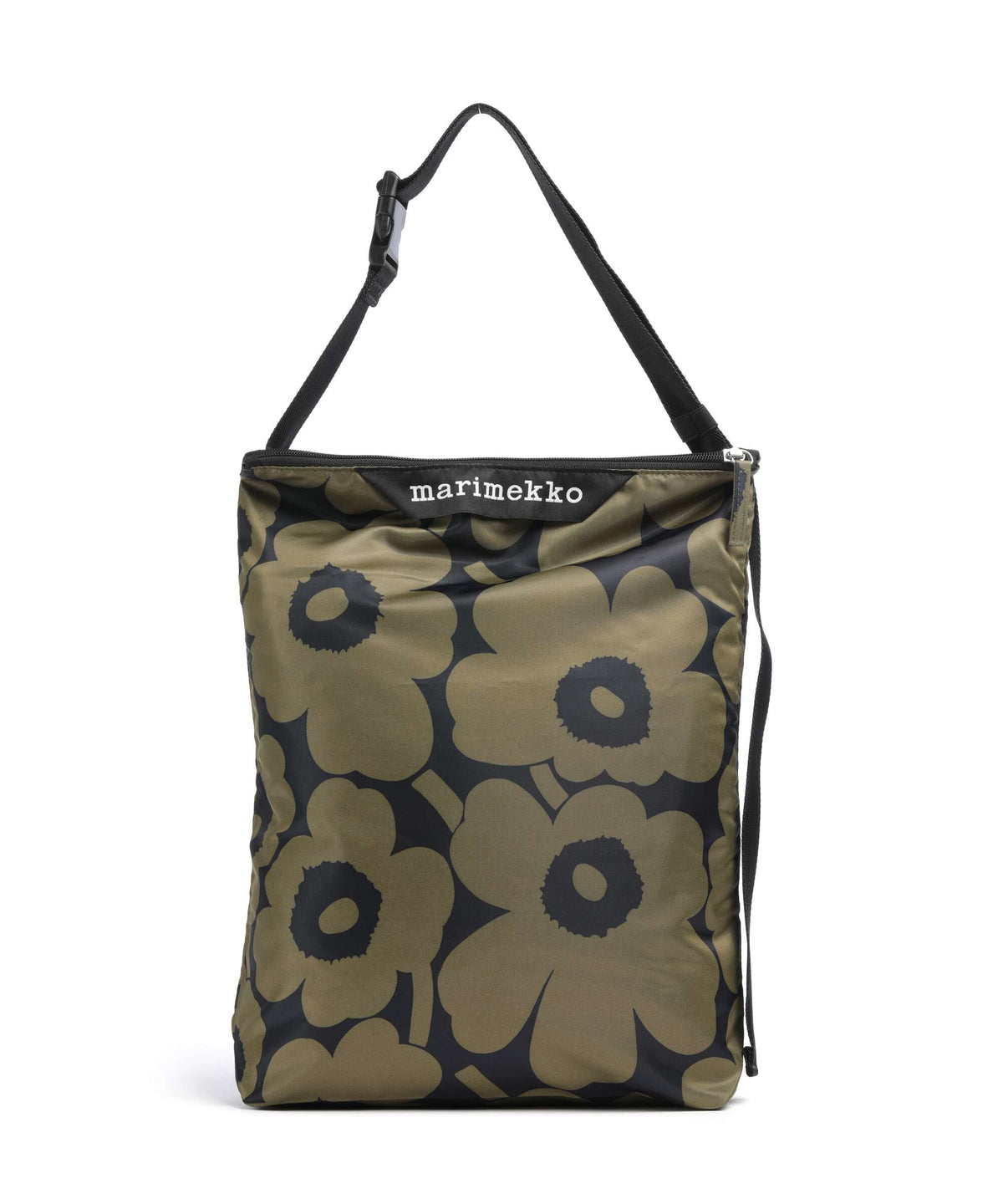 Marimekko Neat M Unikko Hobo bag olive green/dark blue