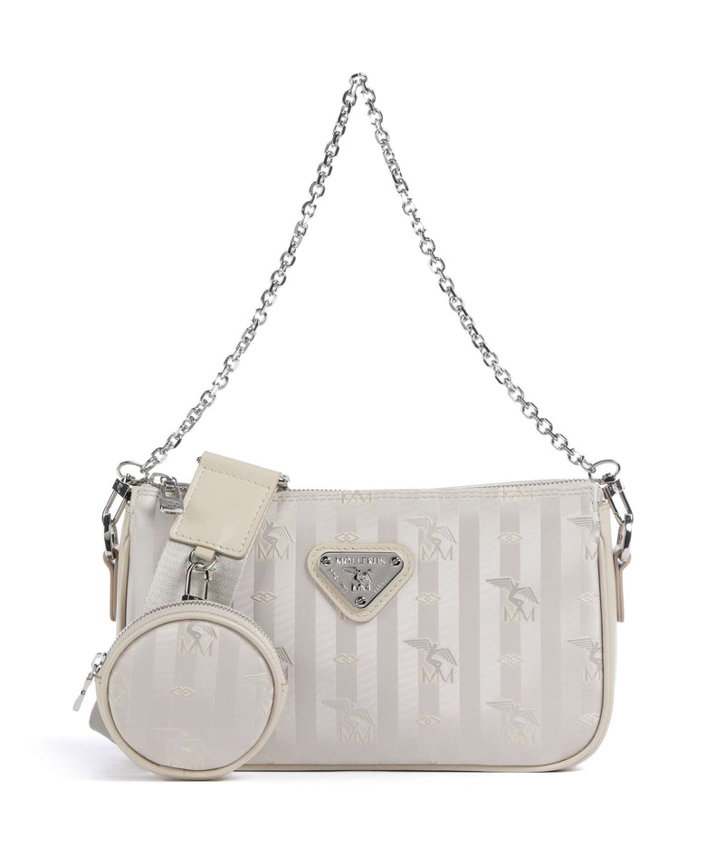 Maison Mollerus Vinerus Zell Shoulder bag metallic silber/perle