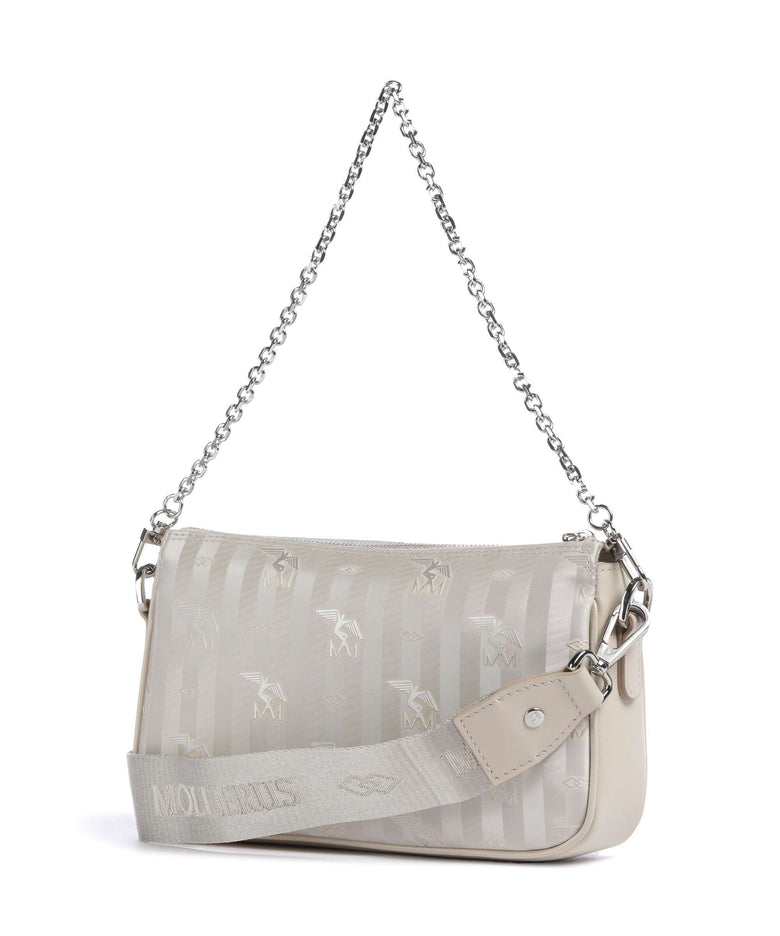 Maison Mollerus Vinerus Zell Shoulder bag metallic silber/perle