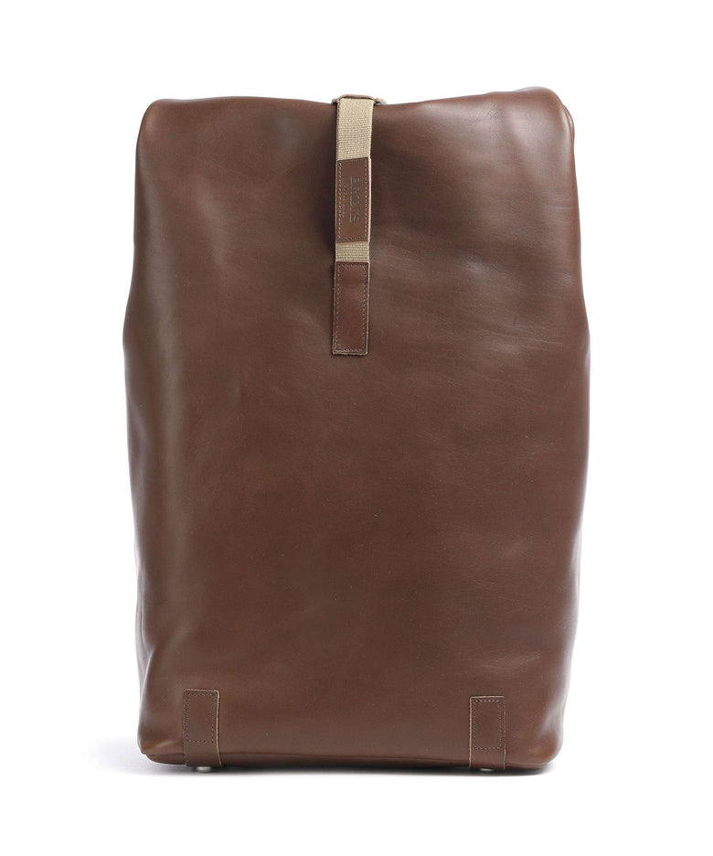 Brooks England Pickwick Leather Large Rolltop backpack dark tan