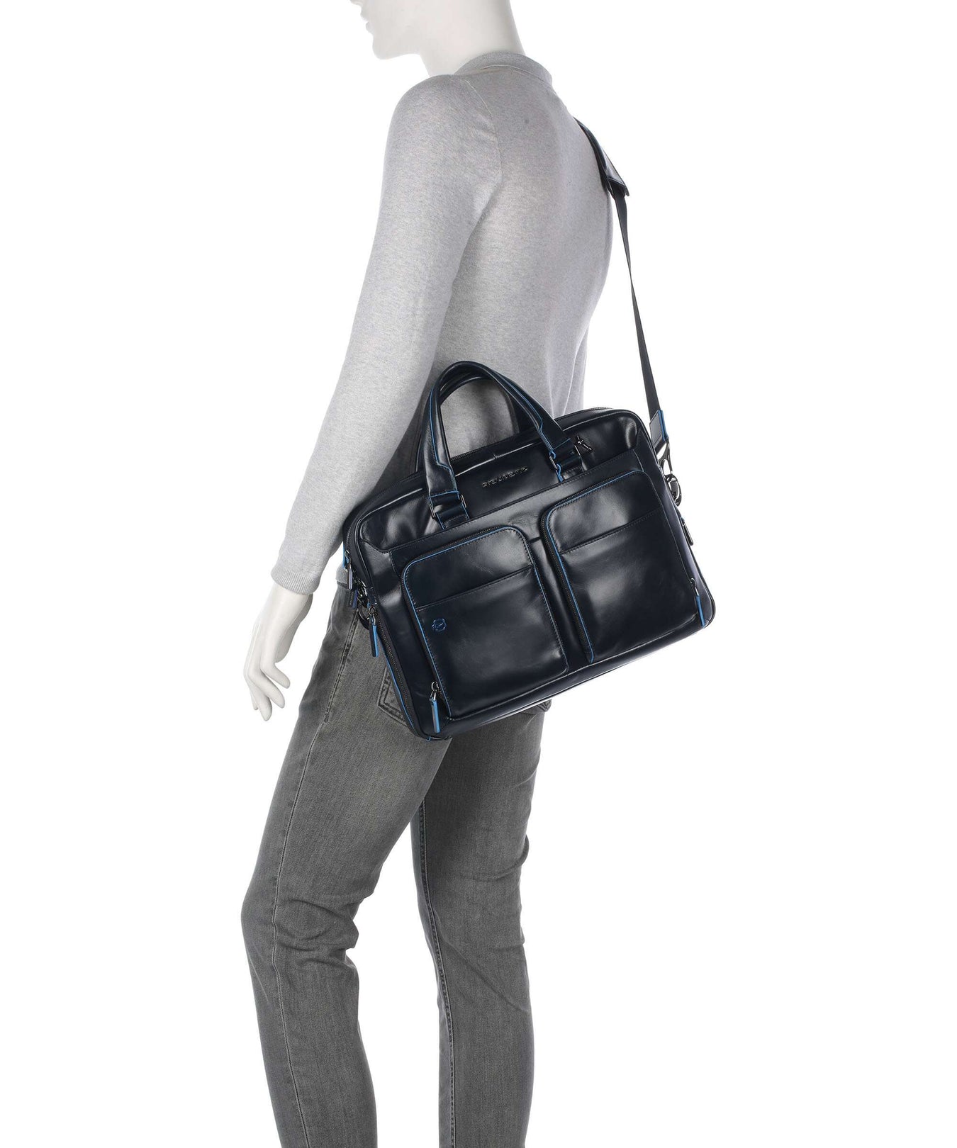 Piquadro Blue Square Briefcase blu