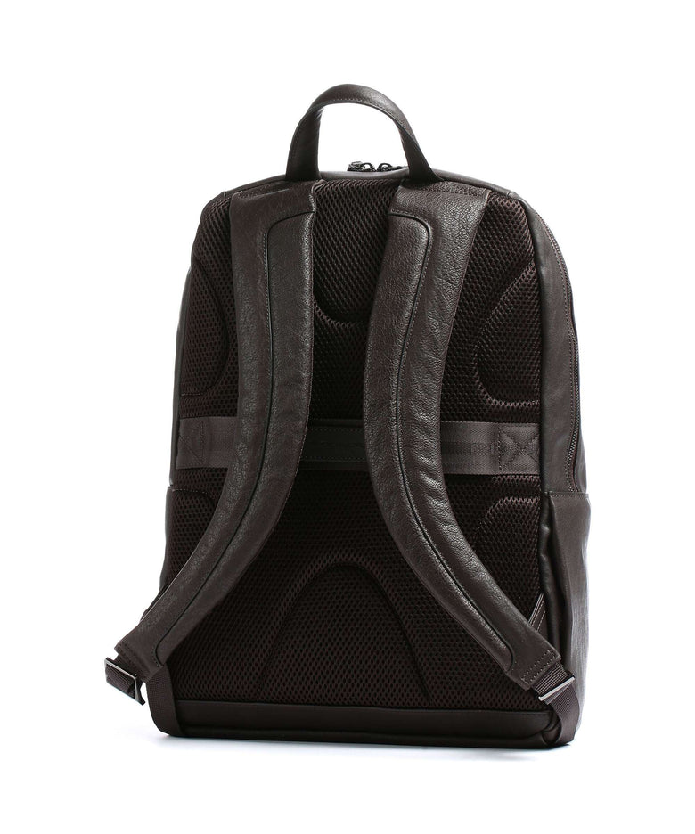 Piquadro Black Square Laptop backpack dark brown