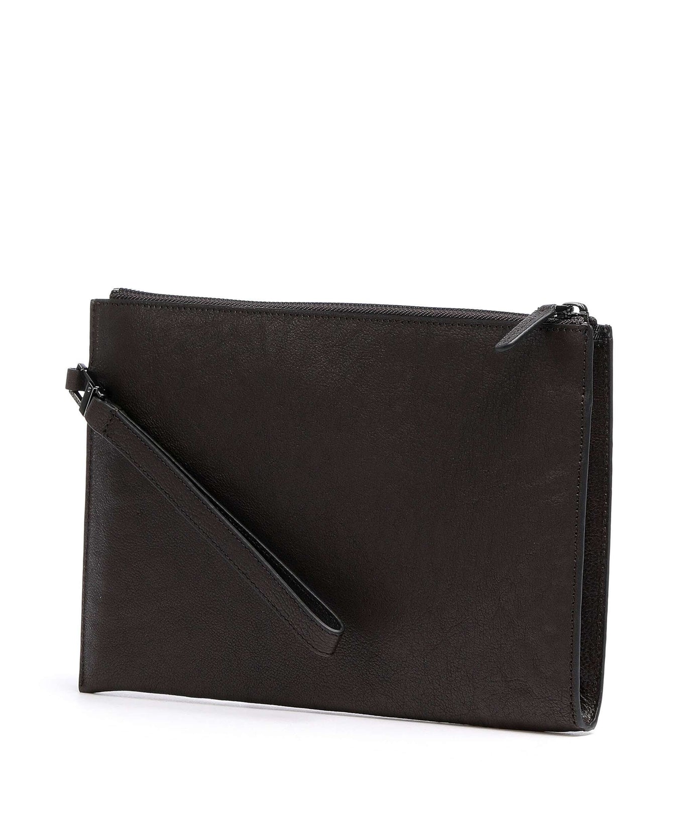 Piquadro Black Square Wristlet dark brown