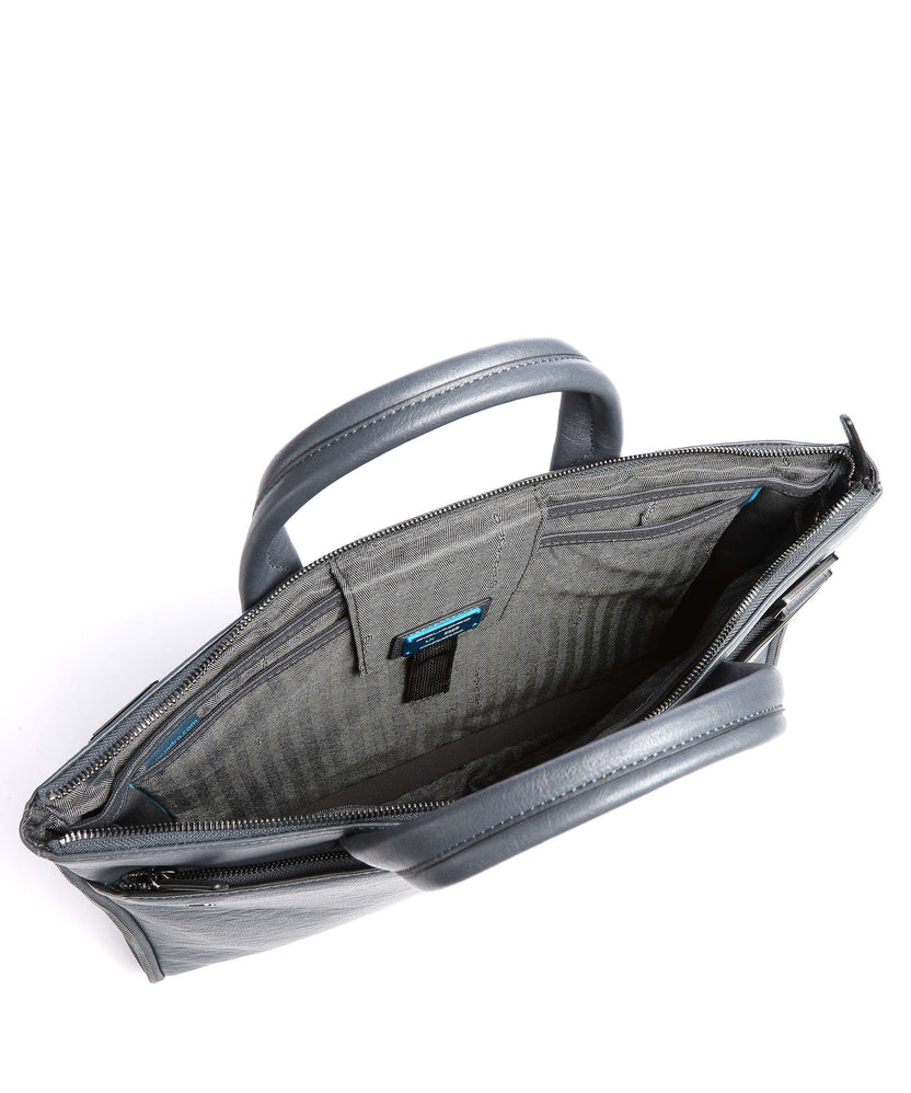 Piquadro Black Square Briefcase blue ocean