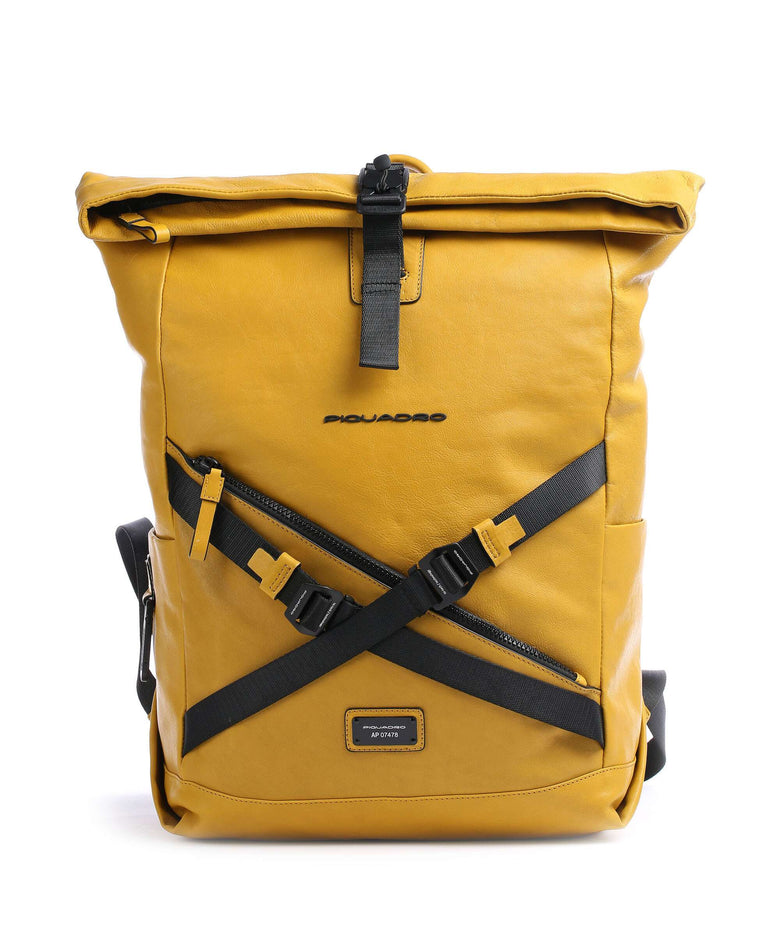 Piquadro Harper RFID Rolltop backpack yellow