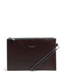 Piquadro Blue Square Wristlet mahogany