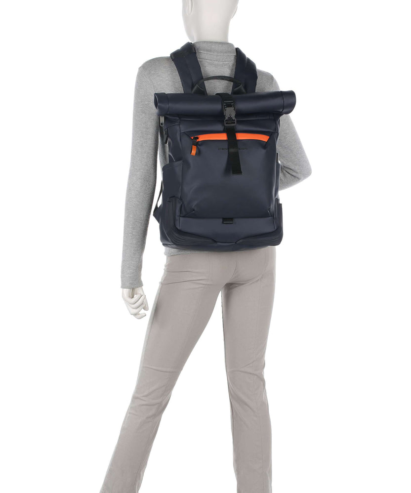 Piquadro Corner 2.0 Rolltop backpack blue