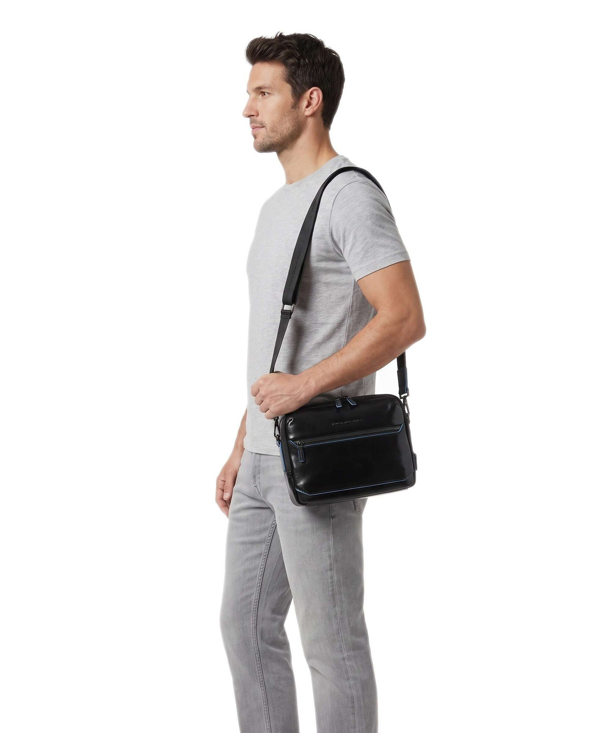 Piquadro Blue Square Crossbody bag nero