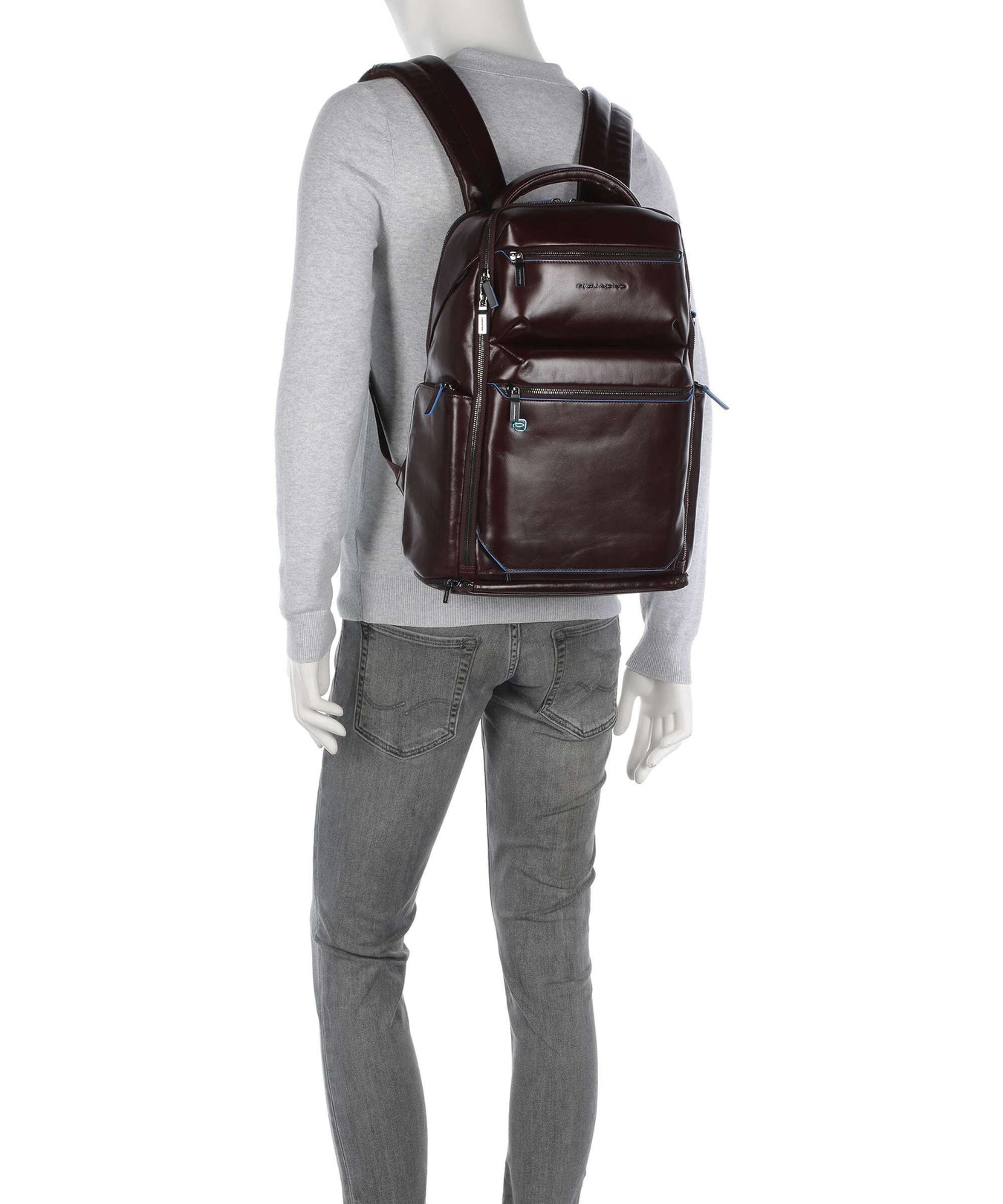 Piquadro Blue Square Backpack mogano