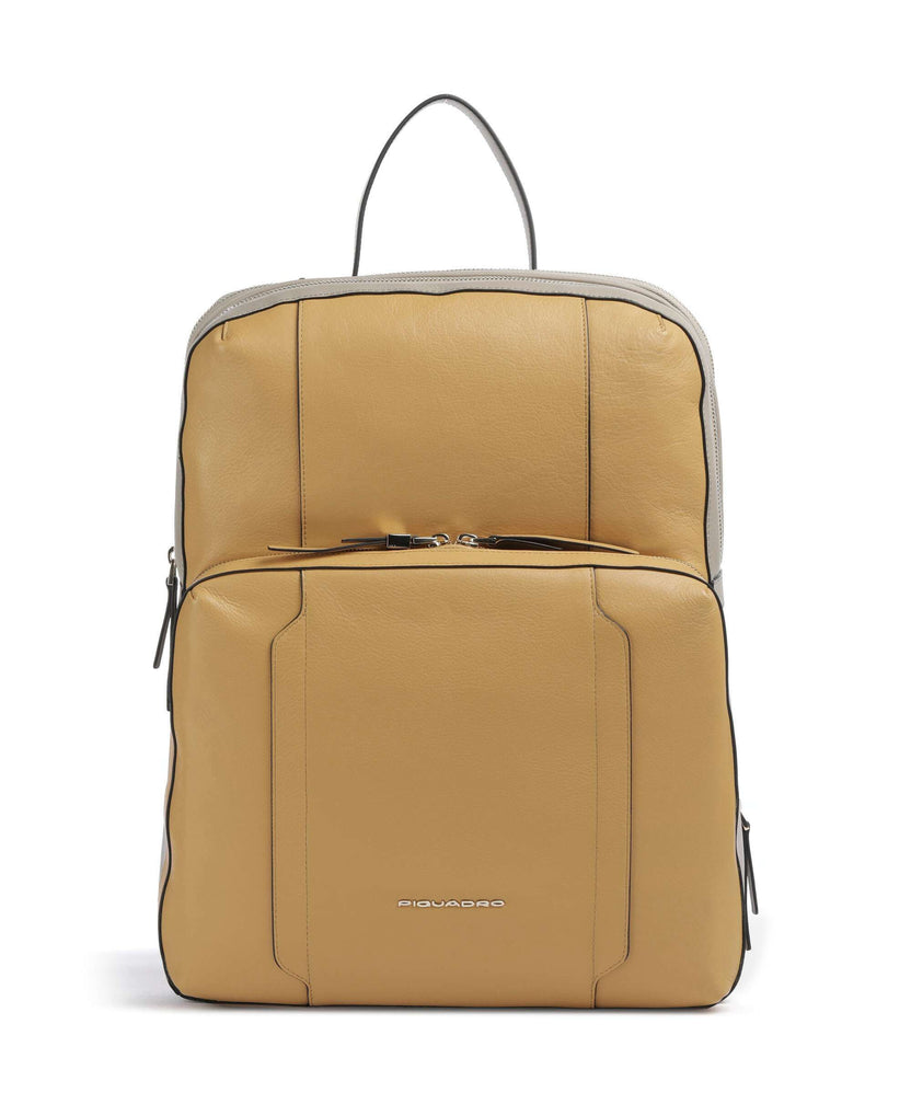 Piquadro Circle Laptop backpack yellow/beige