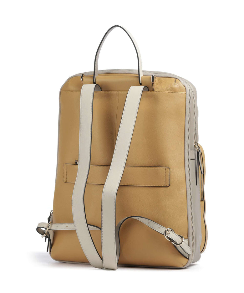 Piquadro Circle Laptop backpack yellow/beige