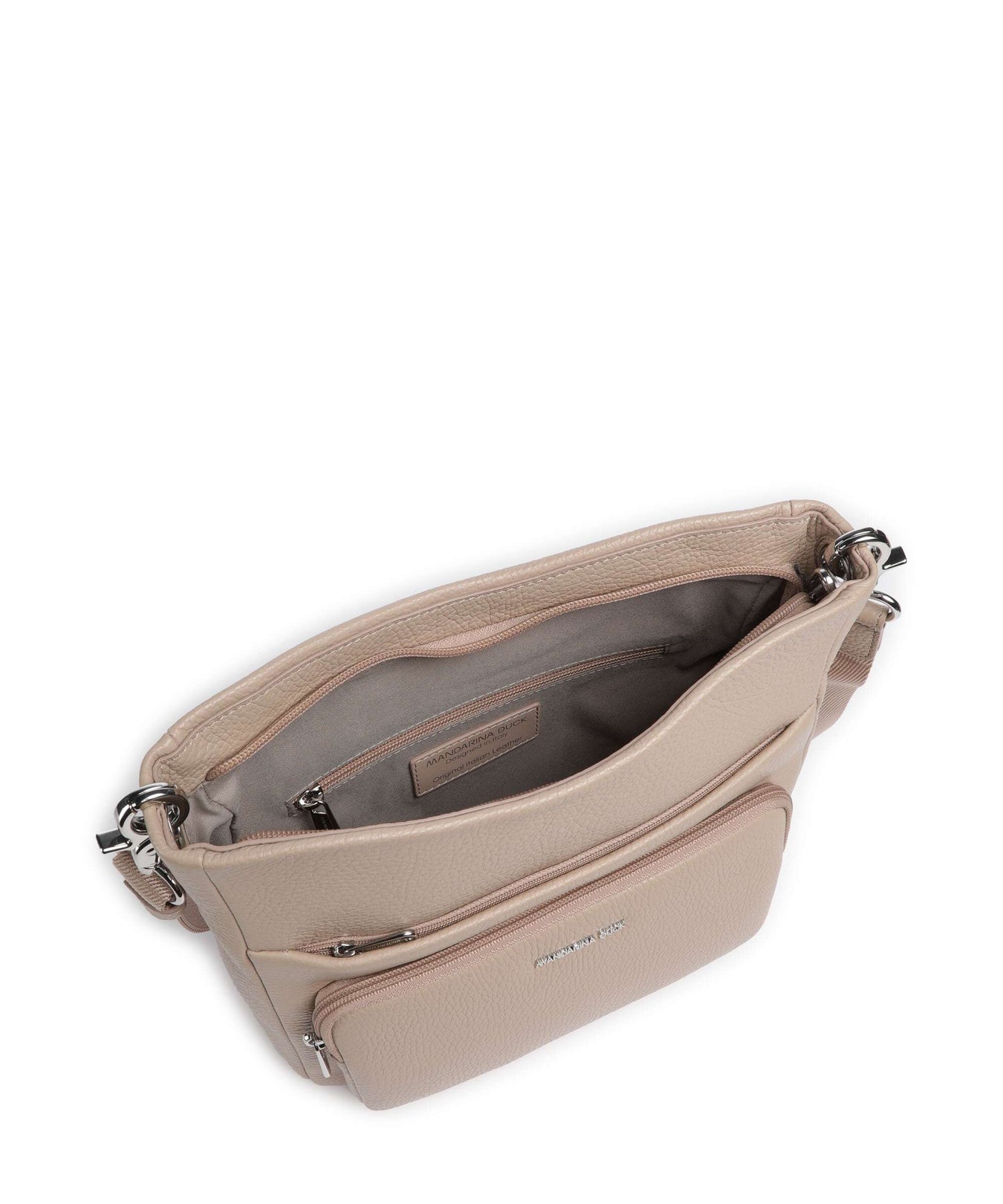 Mandarina Duck Mellow Leather Crossbody bag warm taupe