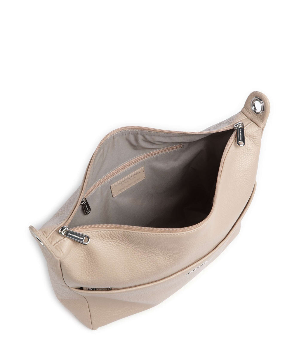 Mandarina Duck Mellow Leather Hobo bag warm taupe