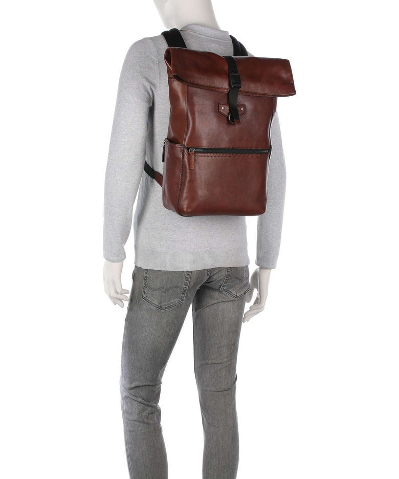 The Bridge Iacopo Rolltop backpack marrone/rut scamosciato opaco