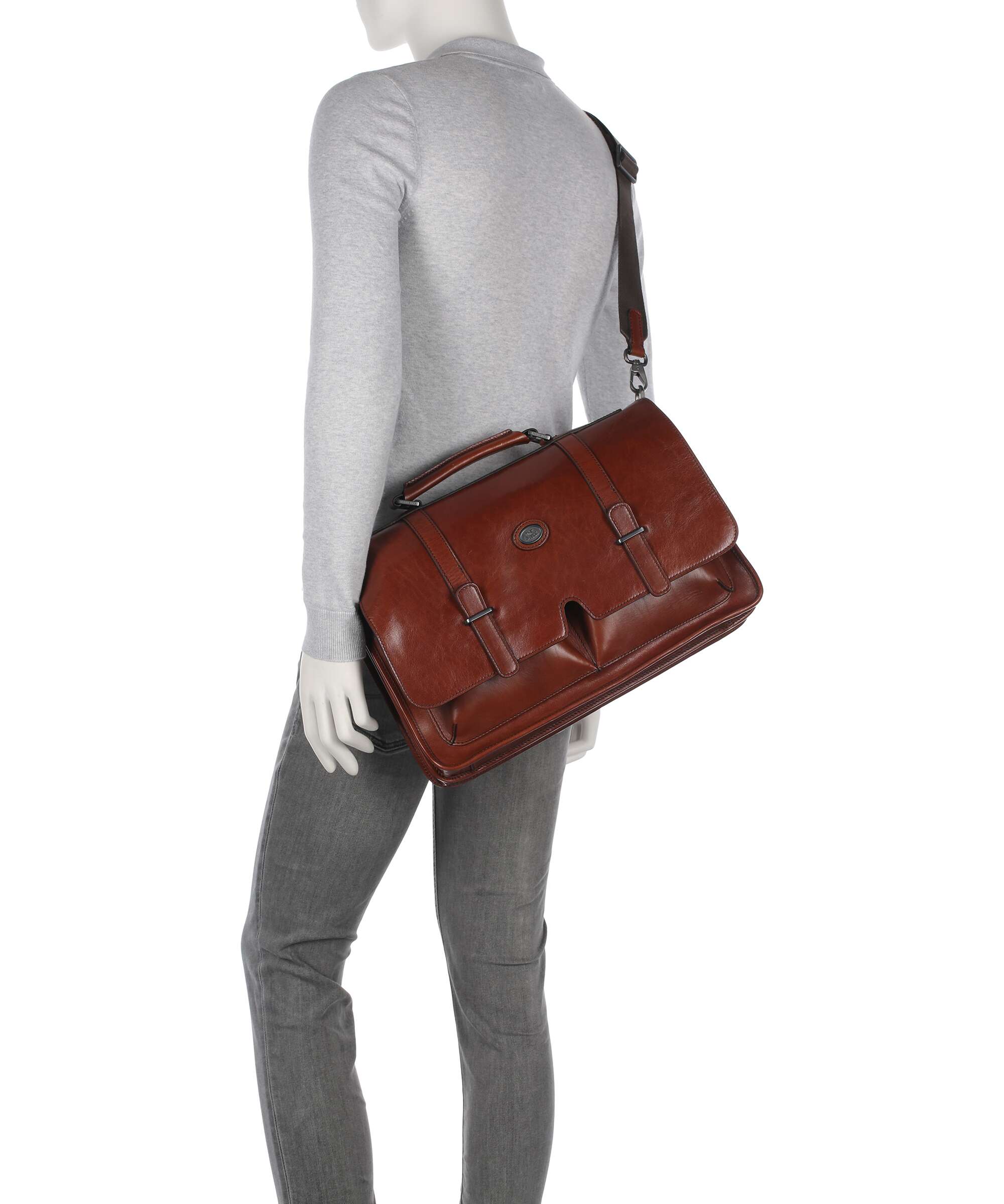 The Bridge Isaia Briefcase marrone/rut scamosciato opaco