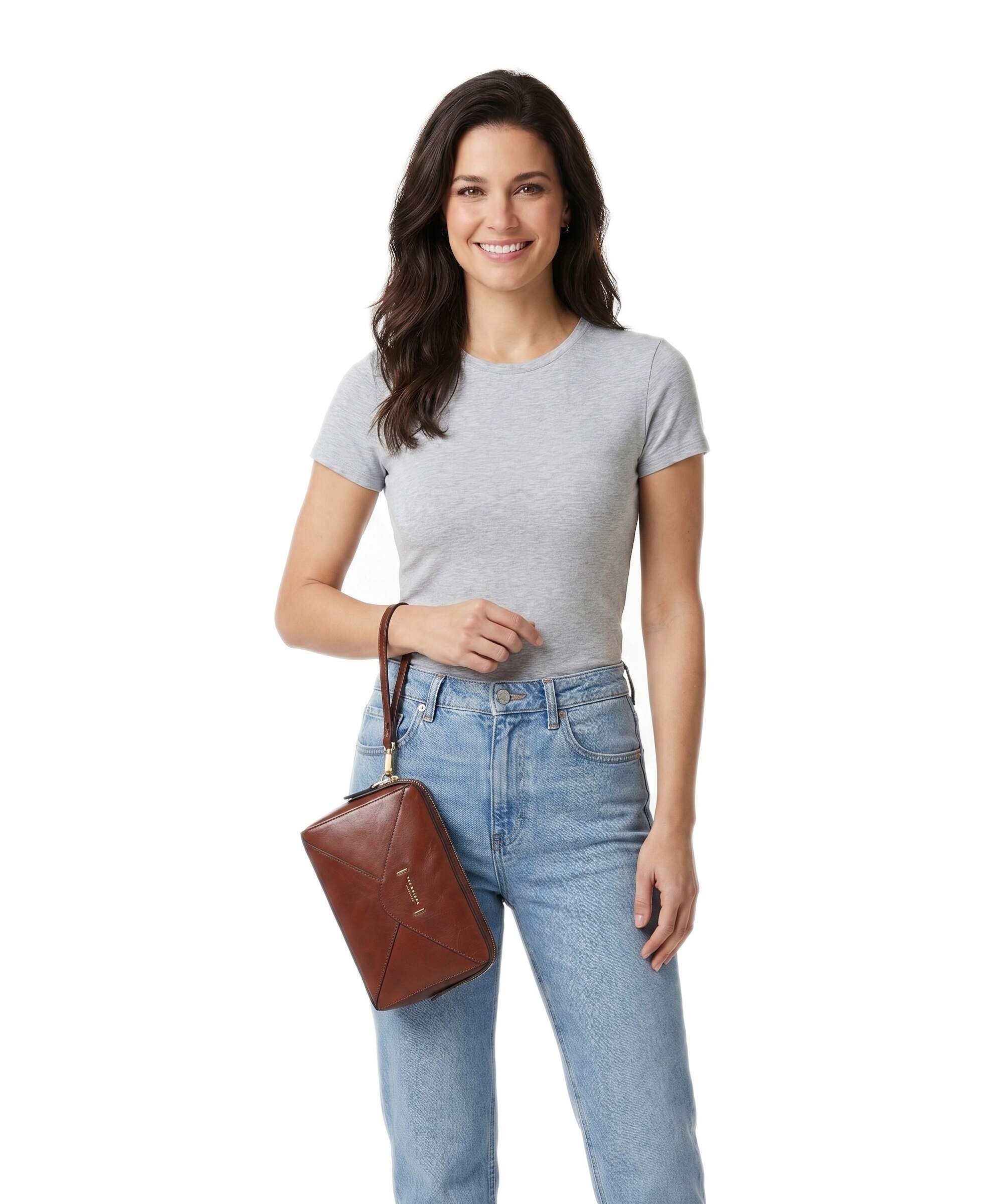The Bridge Frida Wristlet marrone