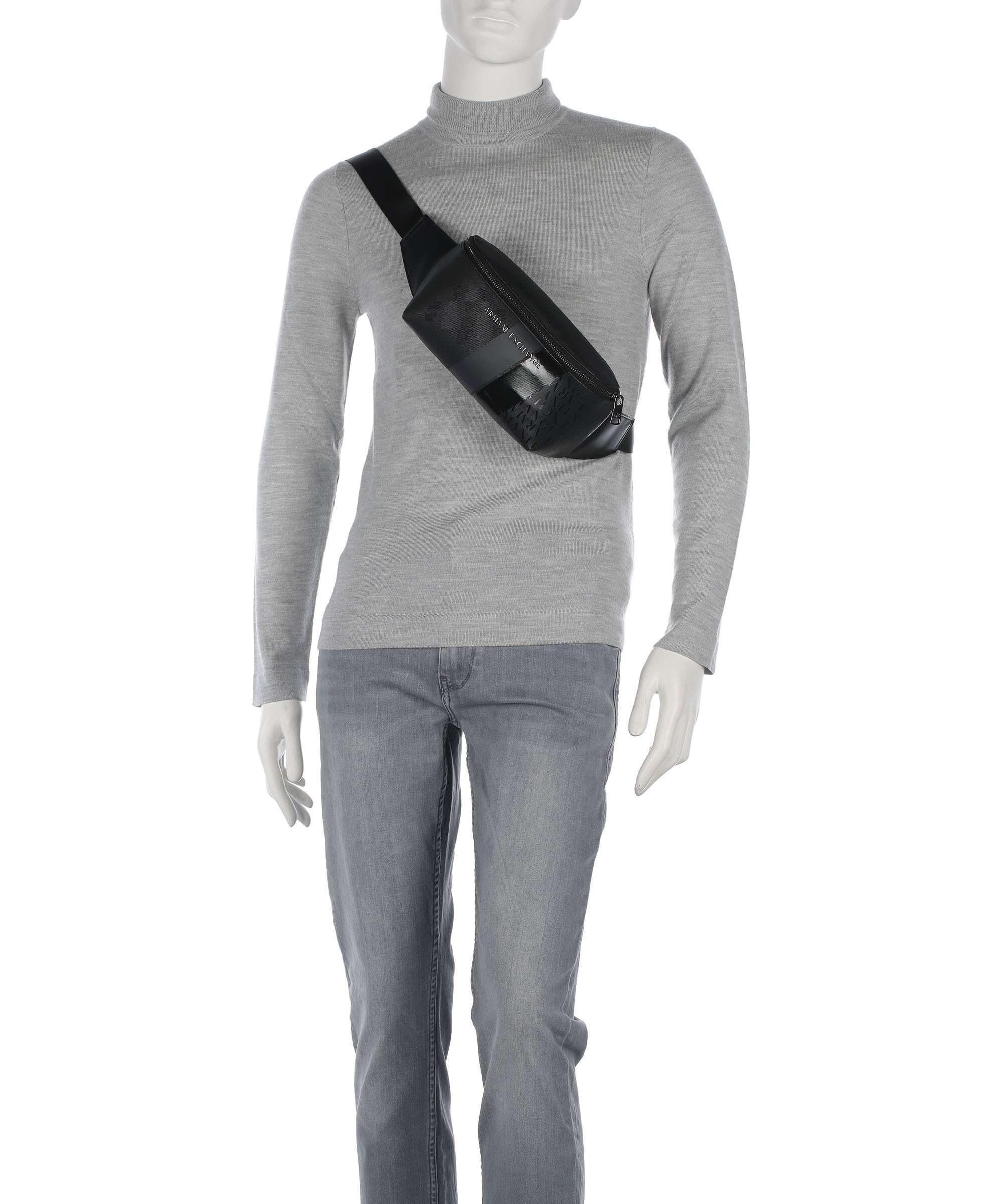 Armani Exchange Dylan Belt bag black/gunmetal/shiny black