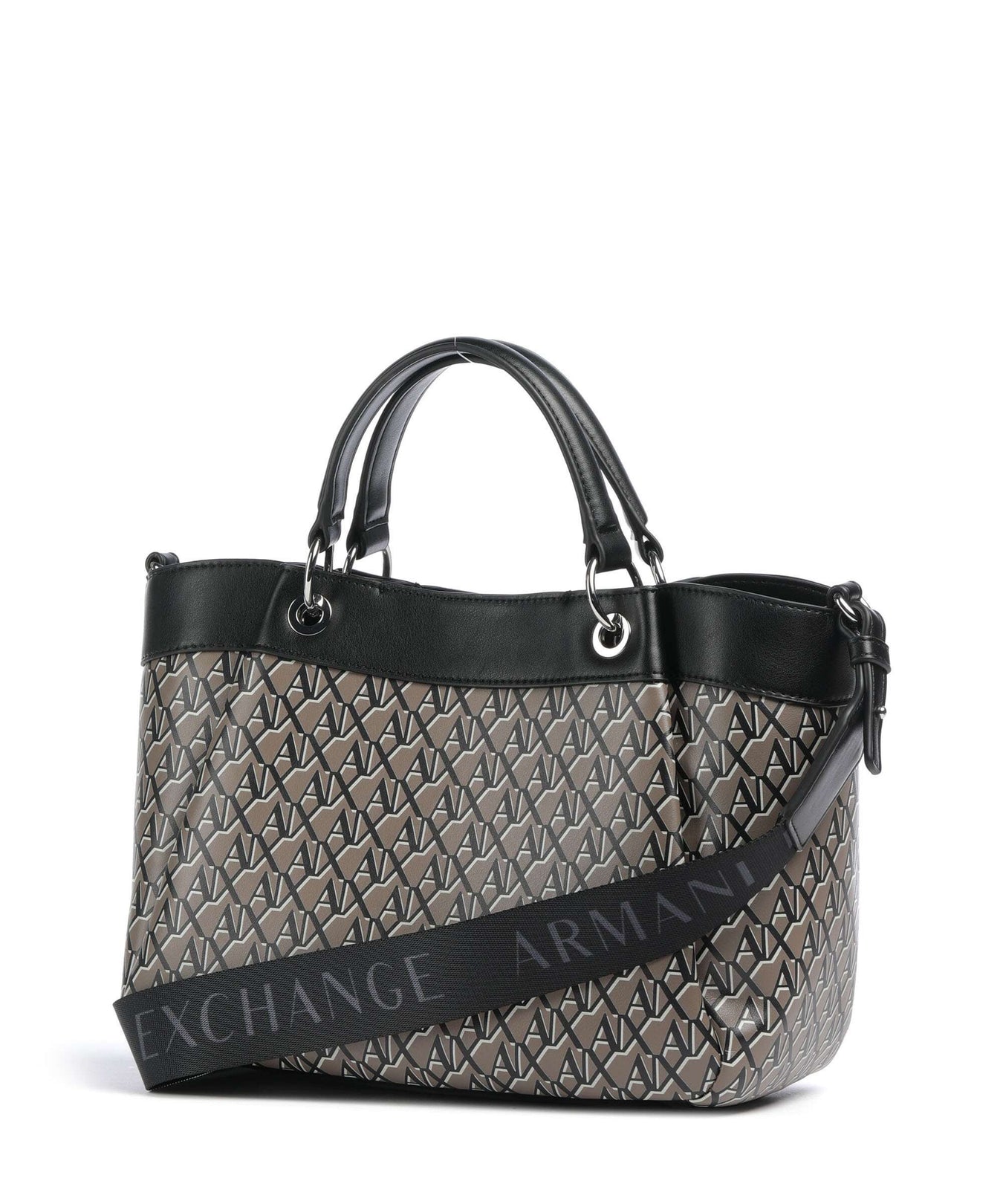 Armani Exchange Wave Monogram M Handbag brown bass/black