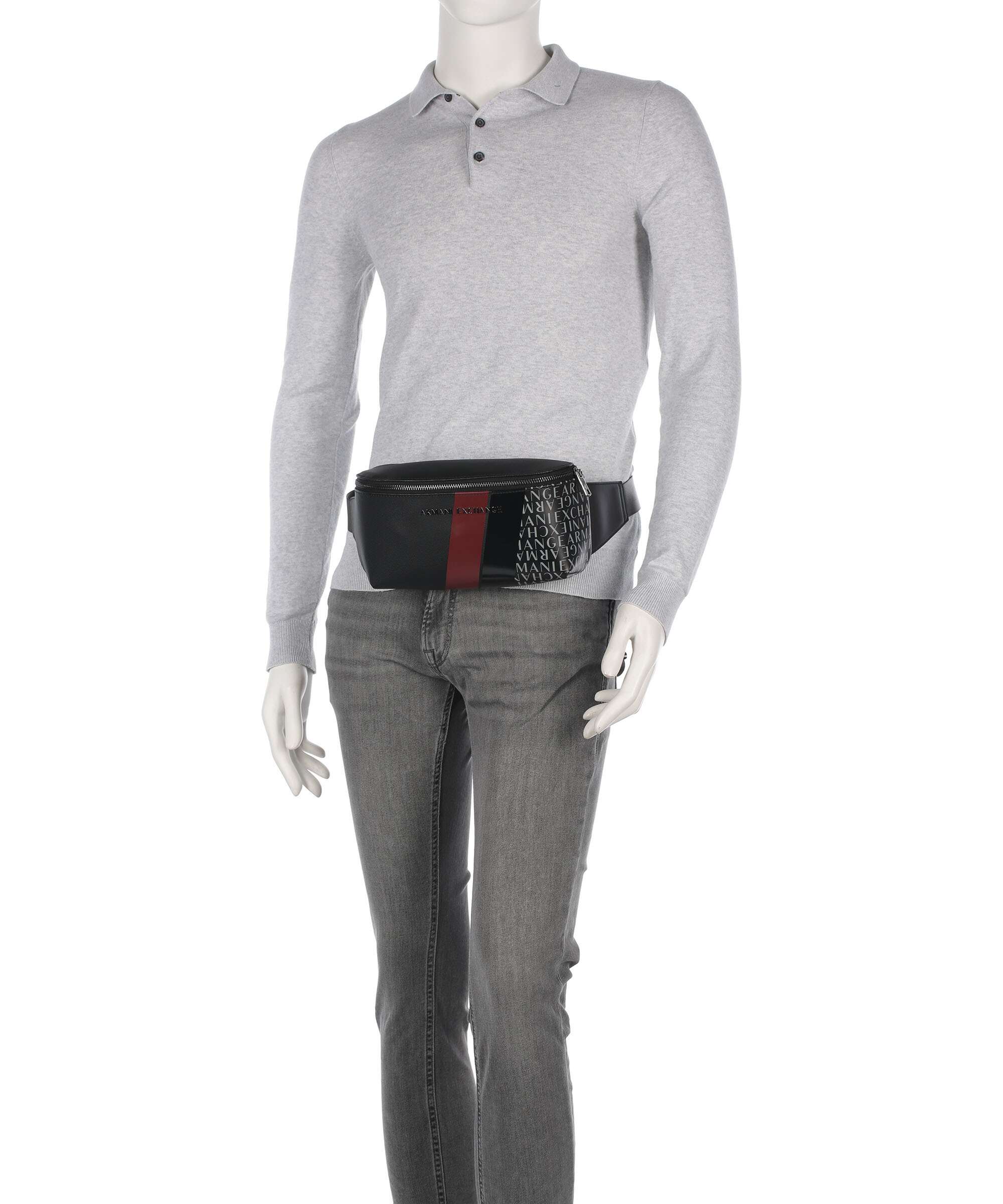 Armani Exchange Dylan Belt bag black/pomegranate/black shiny