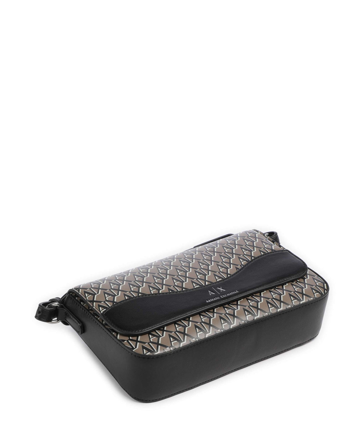 Armani Exchange Wave Monogram Crossbody bag brown bass/black