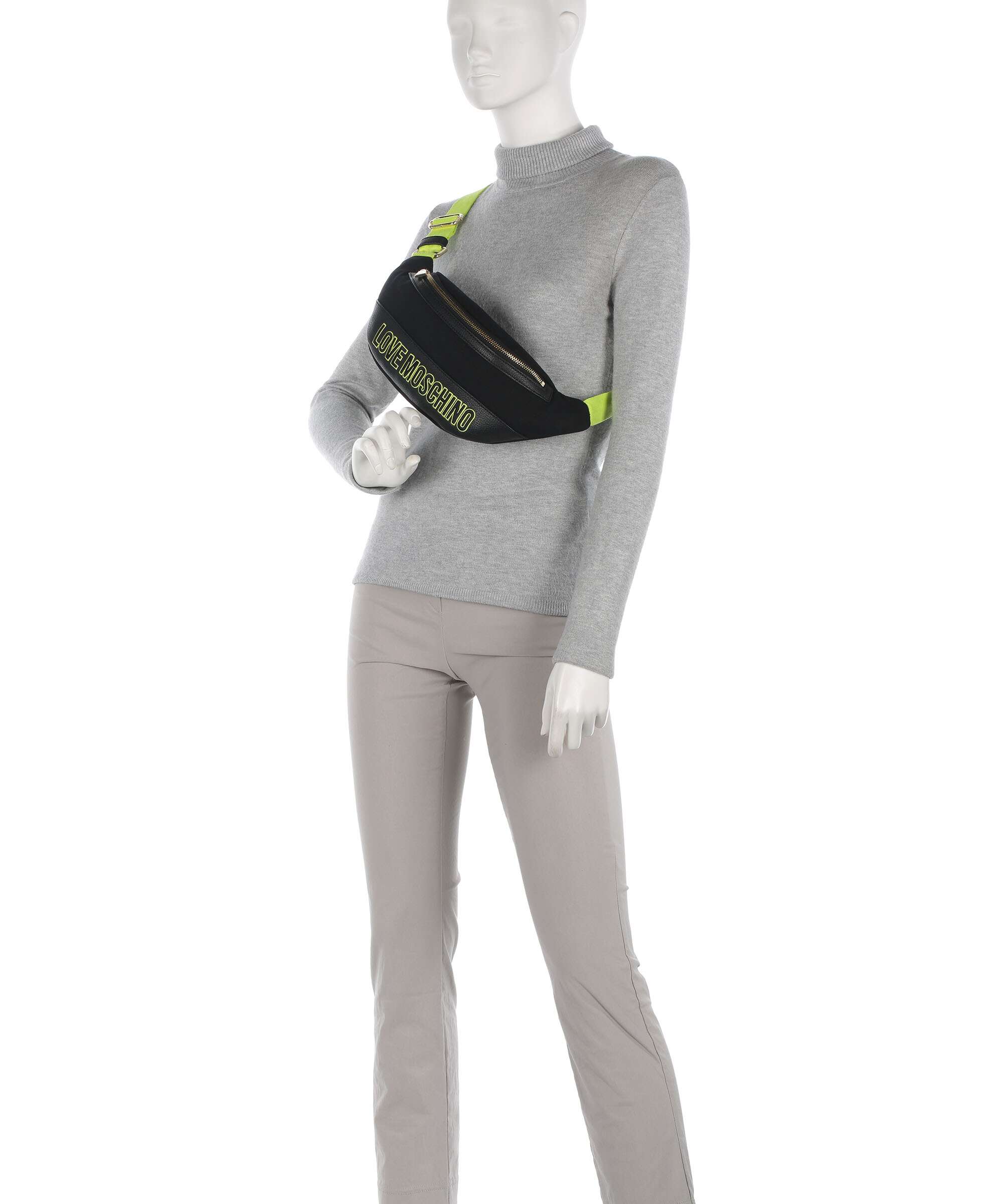 Love Moschino Free-Time Fanny pack nero/lime