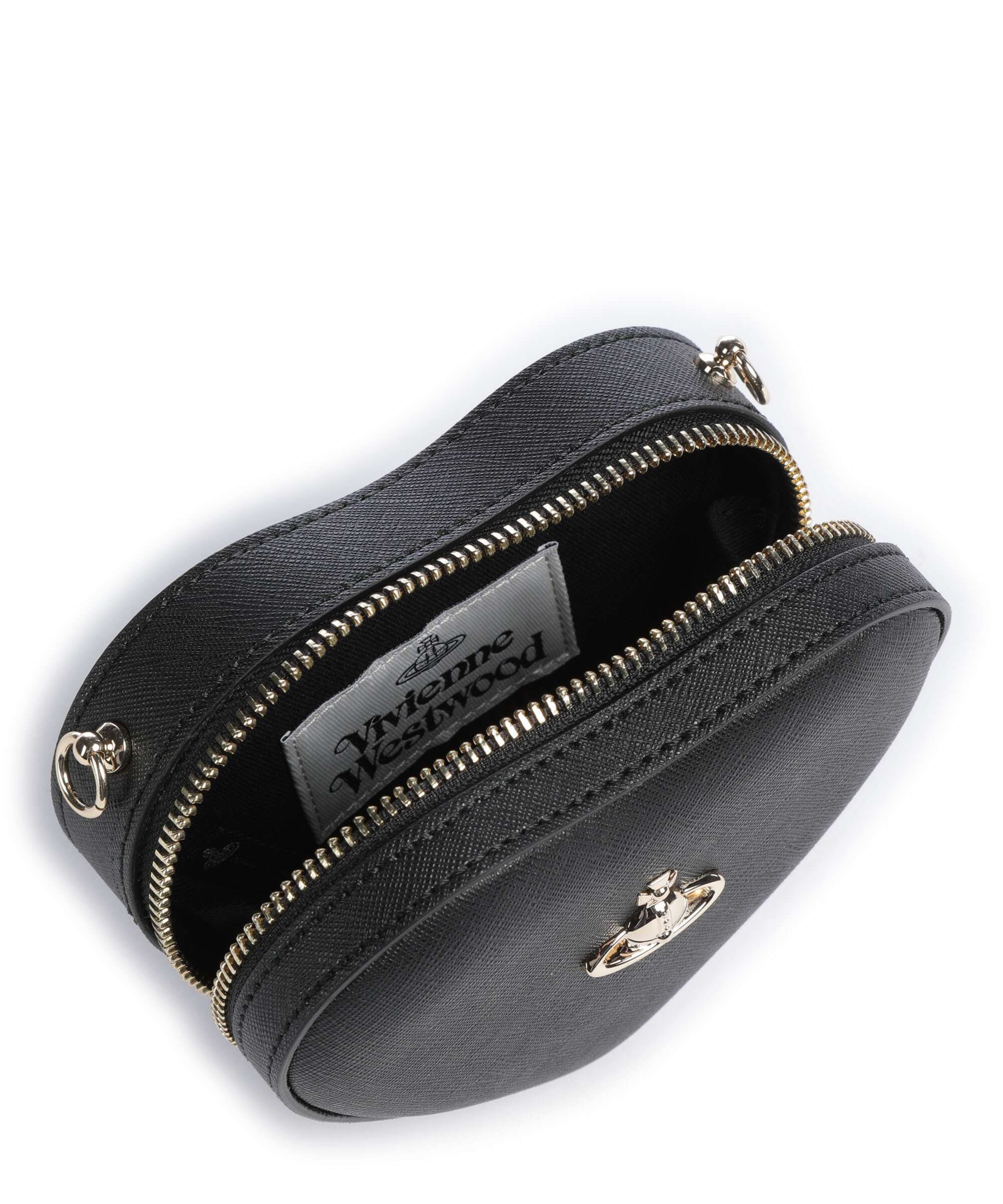 Vivienne Westwood Heart Saffiano Biogreen Mini Crossbody bag black