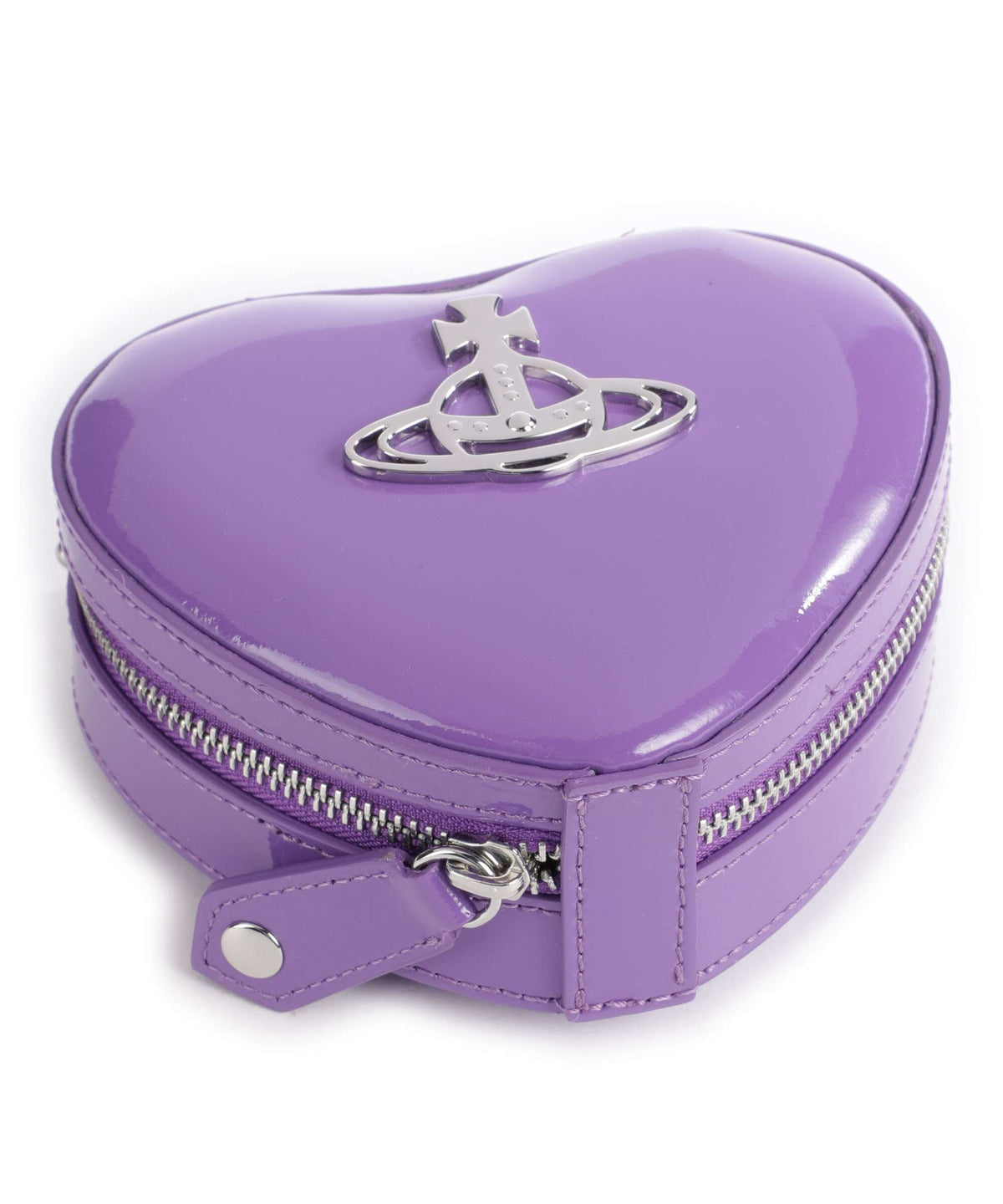 Vivienne Westwood Heart Shiny Patent Mini Crossbody bag purple