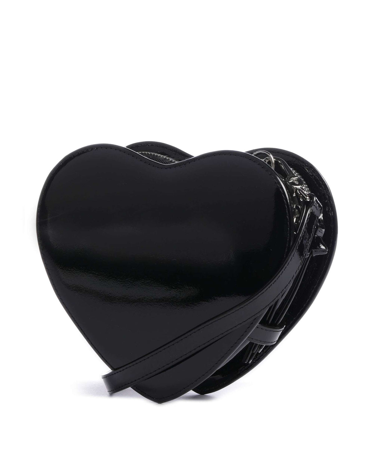 Vivienne Westwood Louise Heart Shiny Patent Crossbody bag black