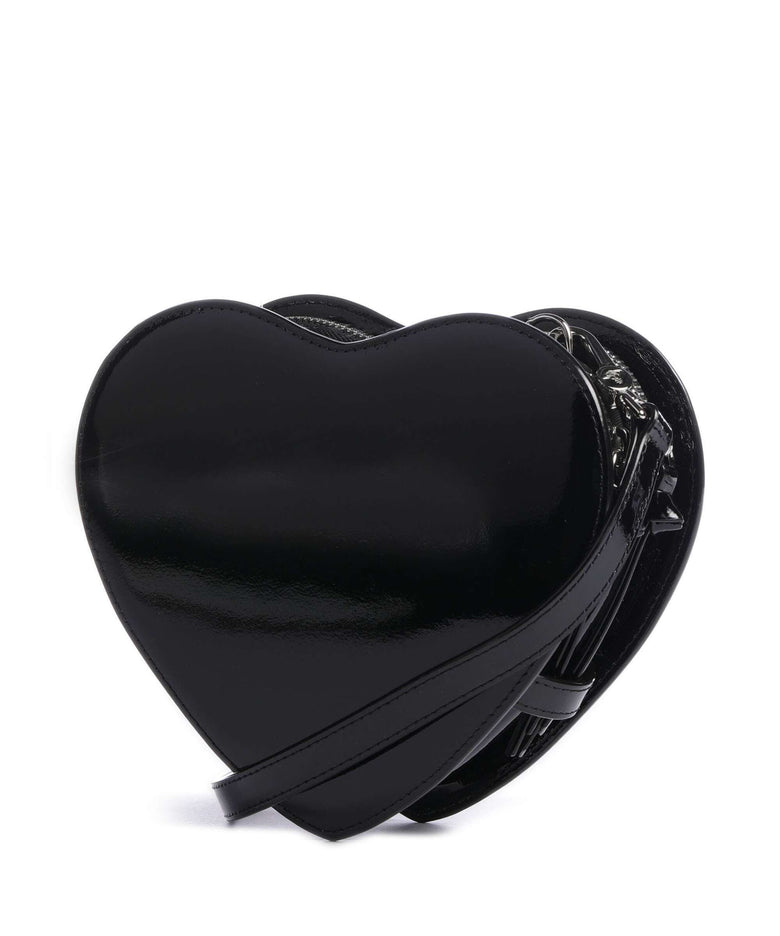 Vivienne Westwood Louise Heart Shiny Patent Crossbody bag black
