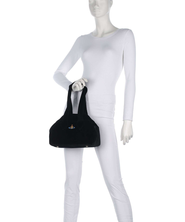 Vivienne Westwood Archive Velvet Medium Handbag black